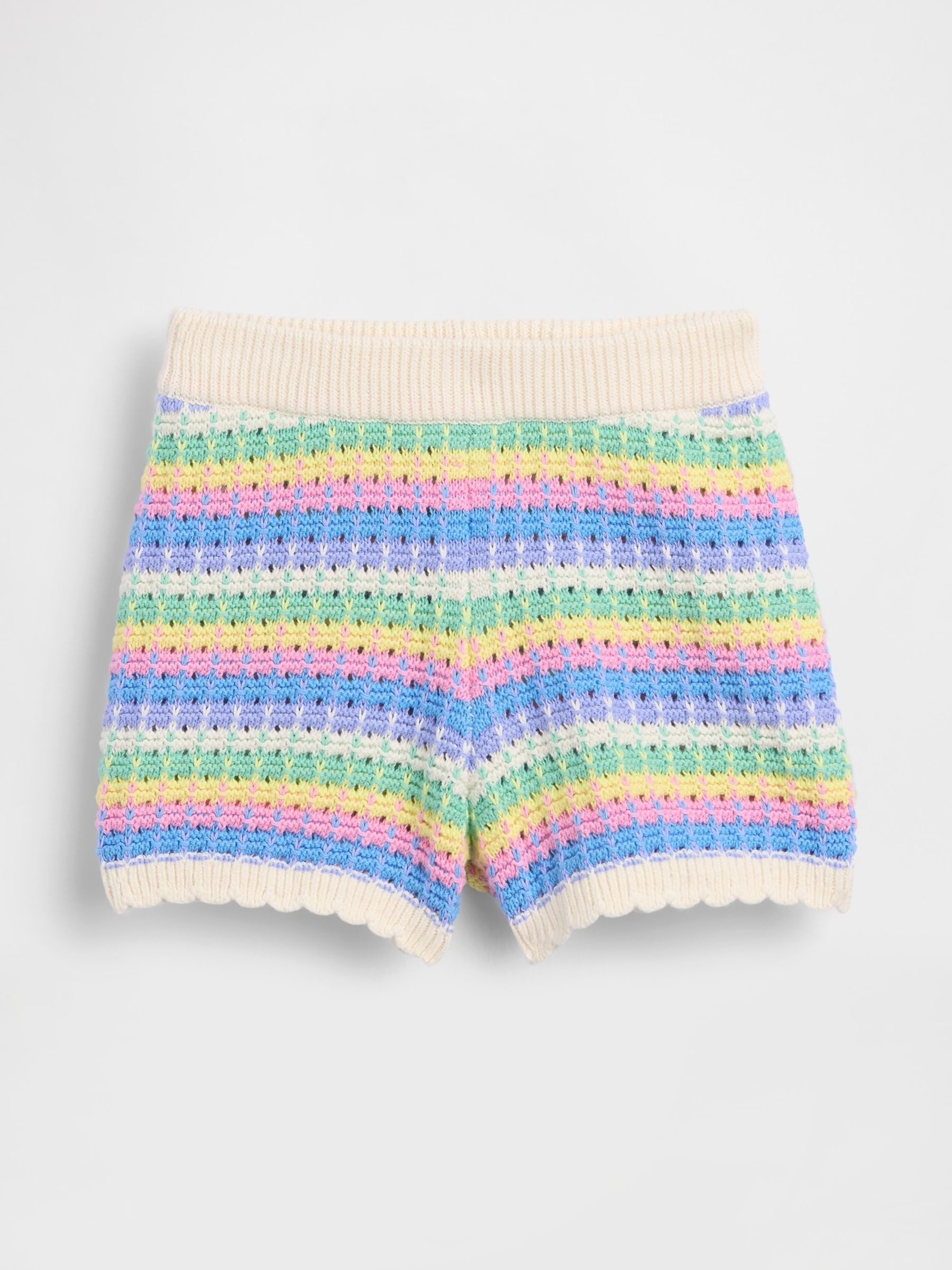 Multi Stripe Crochet Pull On Shorts - Image 2 of 4