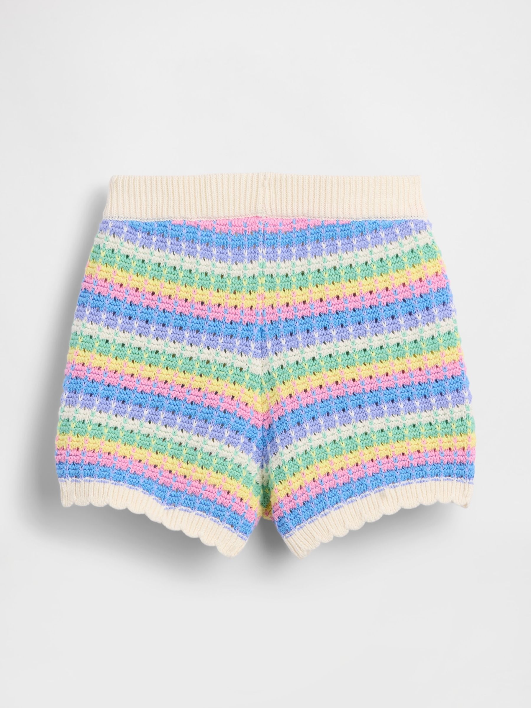 Multi Stripe Crochet Pull On Shorts - Image 3 of 4
