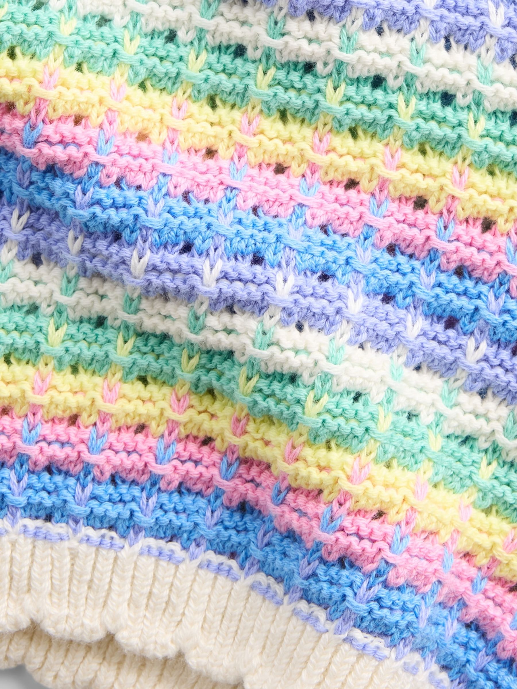 Multi Stripe Crochet Pull On Shorts - Image 4 of 4
