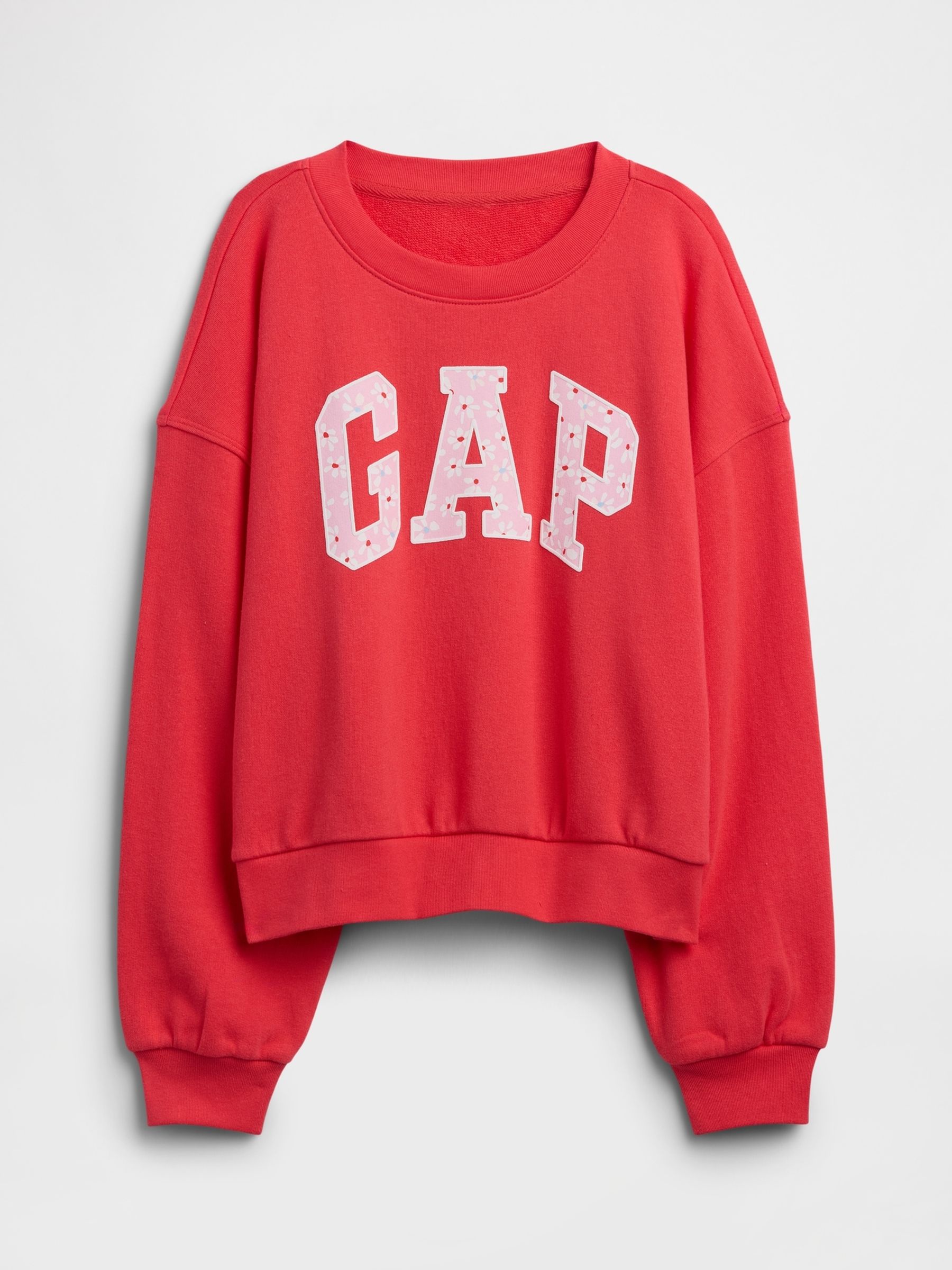 Red Oversized Wedge French Terry Sweatshirt (4-13yrs) - Image 1 of 3