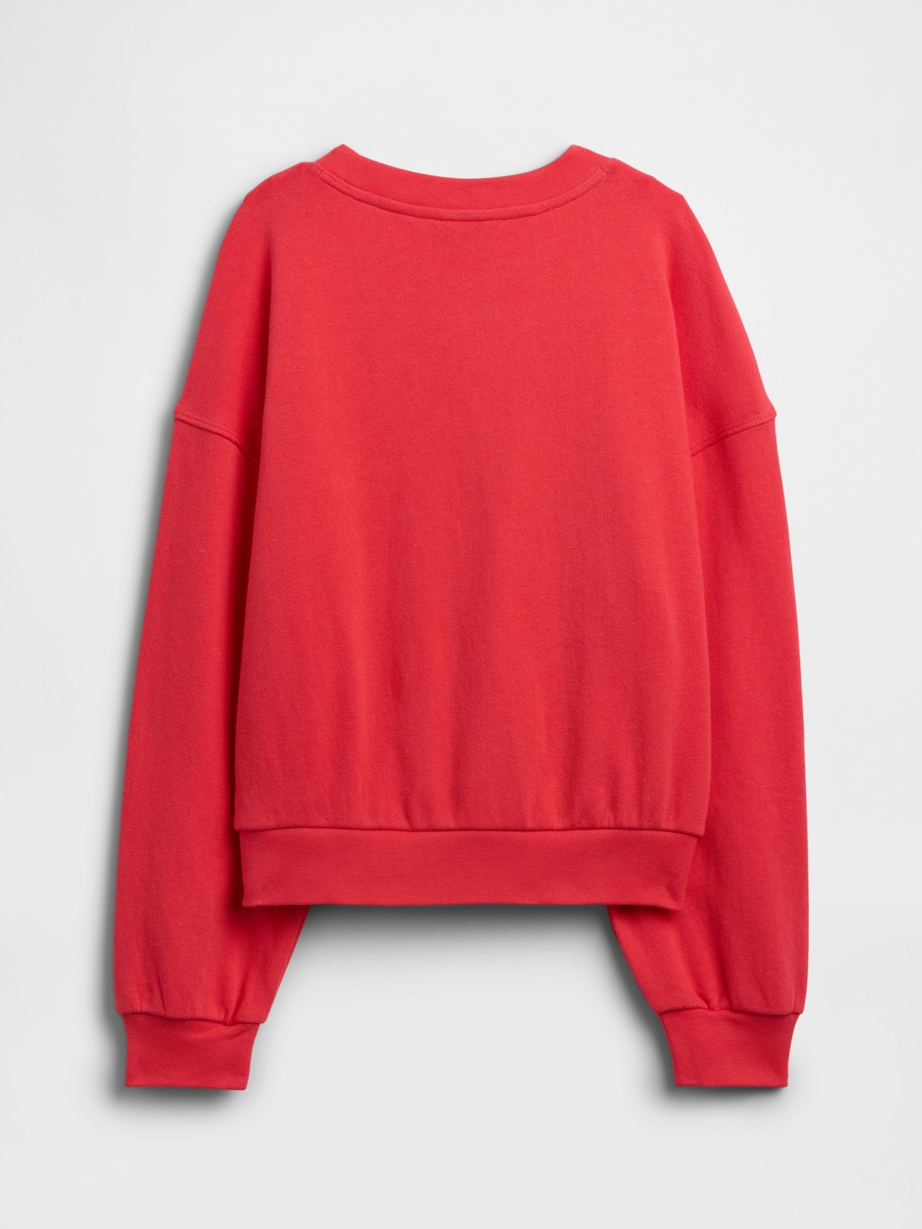 Red Oversized Wedge French Terry Sweatshirt (4-13yrs) - Image 2 of 3