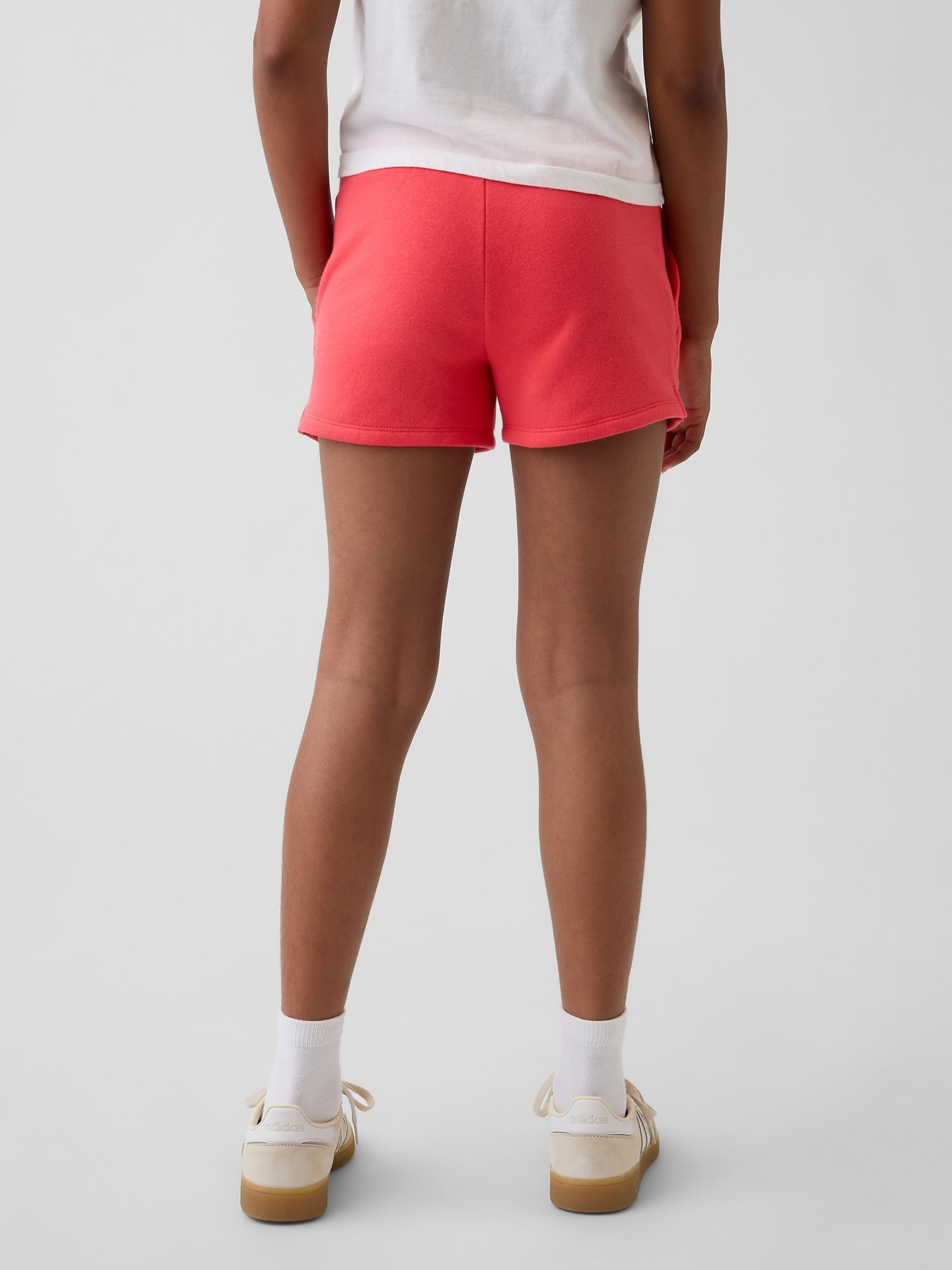 Coral Pink Logo Pull On French Terry Shorts - Image 2 of 5
