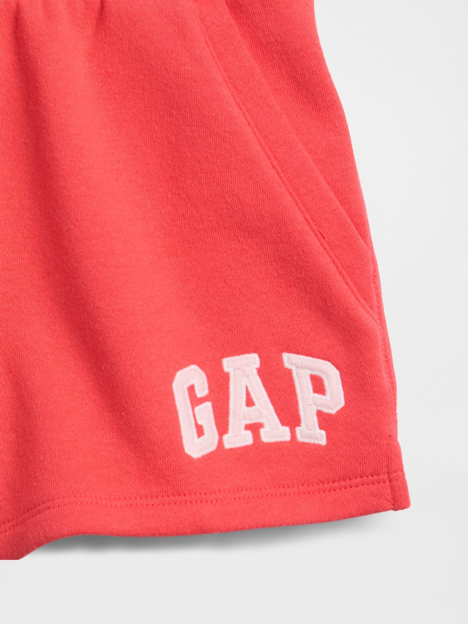Coral Pink Logo Pull On French Terry Shorts - Image 5 of 5