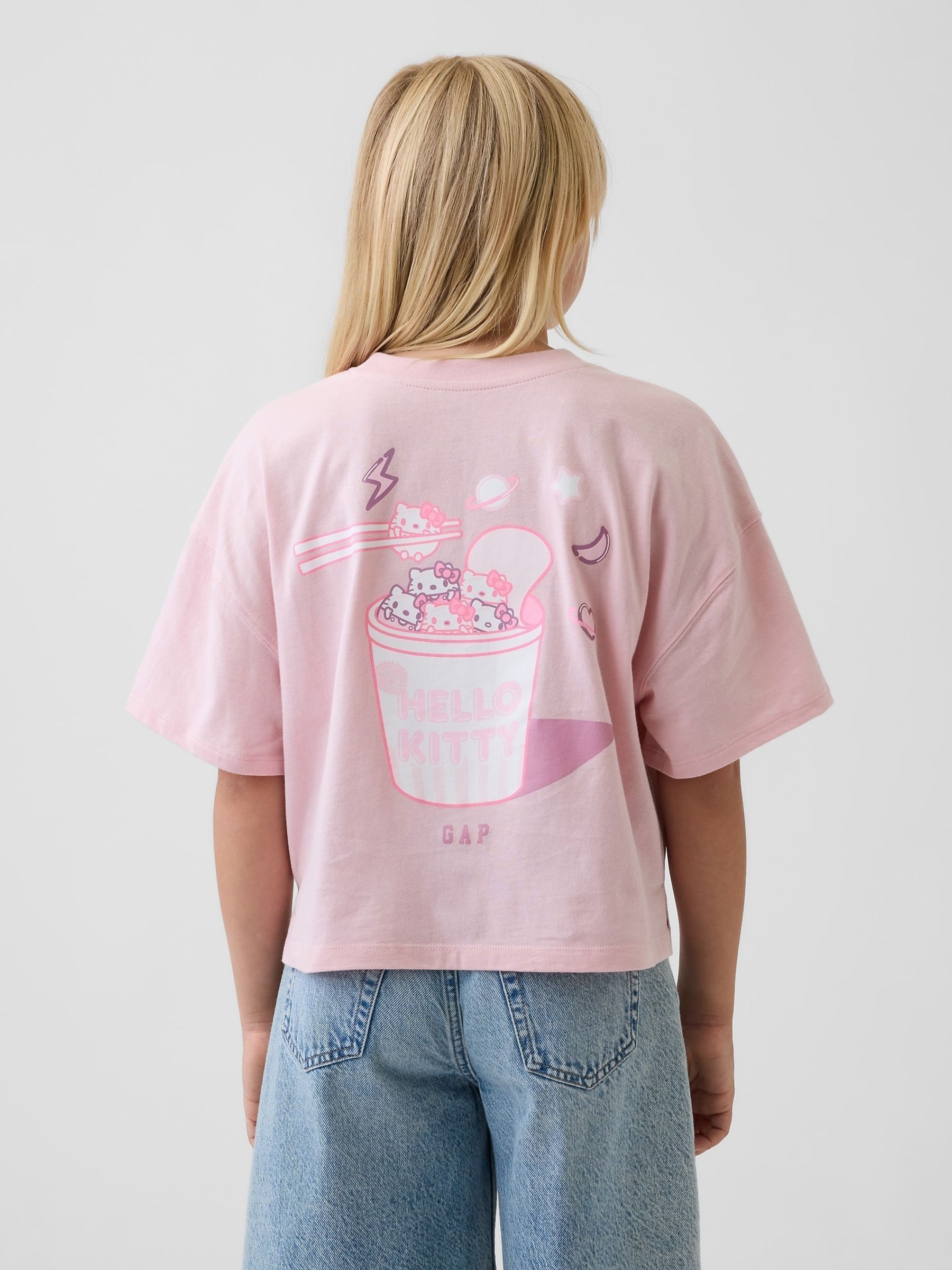 Pink Hello Kitty Oversized Graphic Short Sleeve T-Shirt - Image 2 of 5