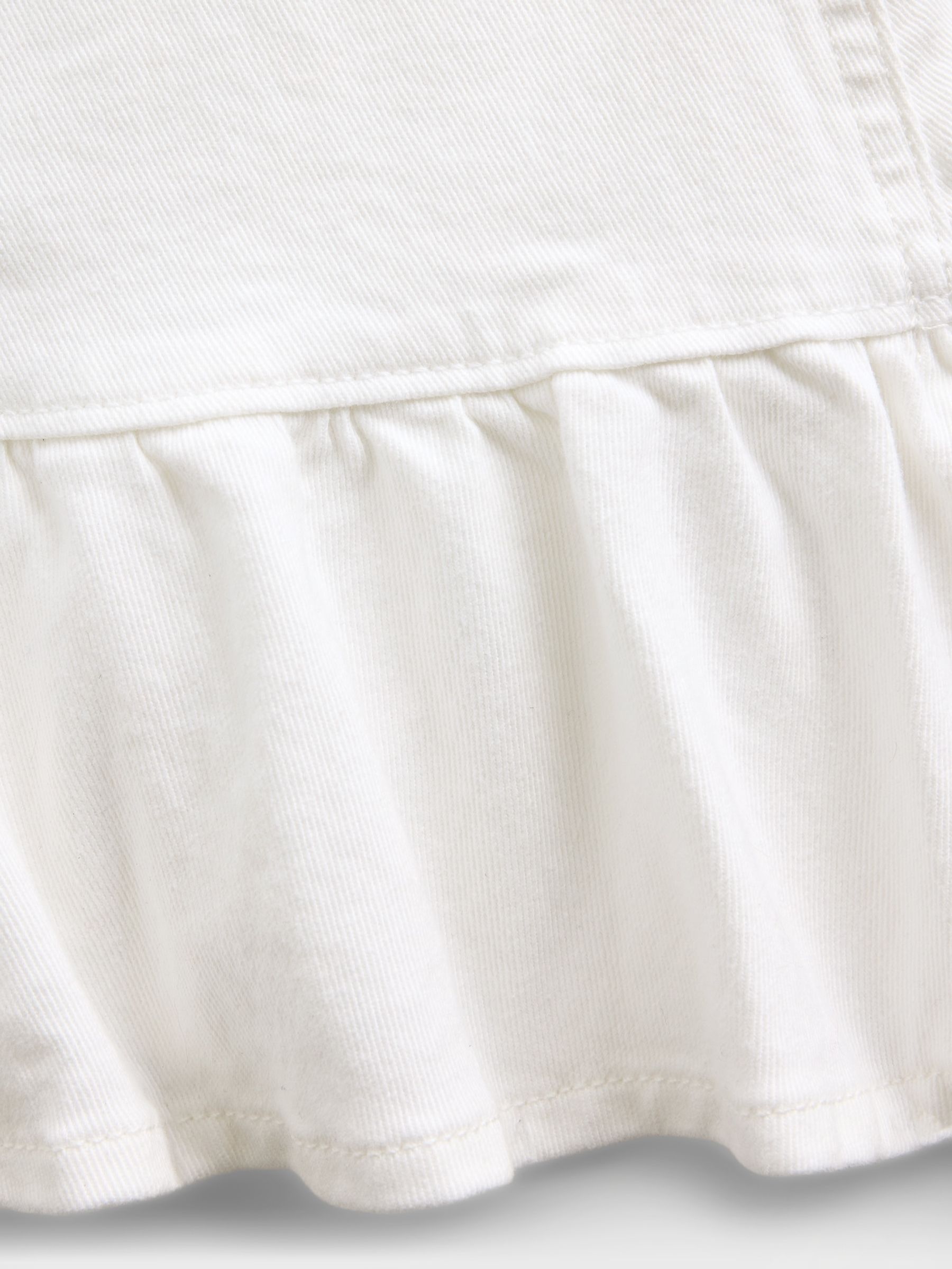 White Denim Ruffle Mini Skirt - Image 3 of 4