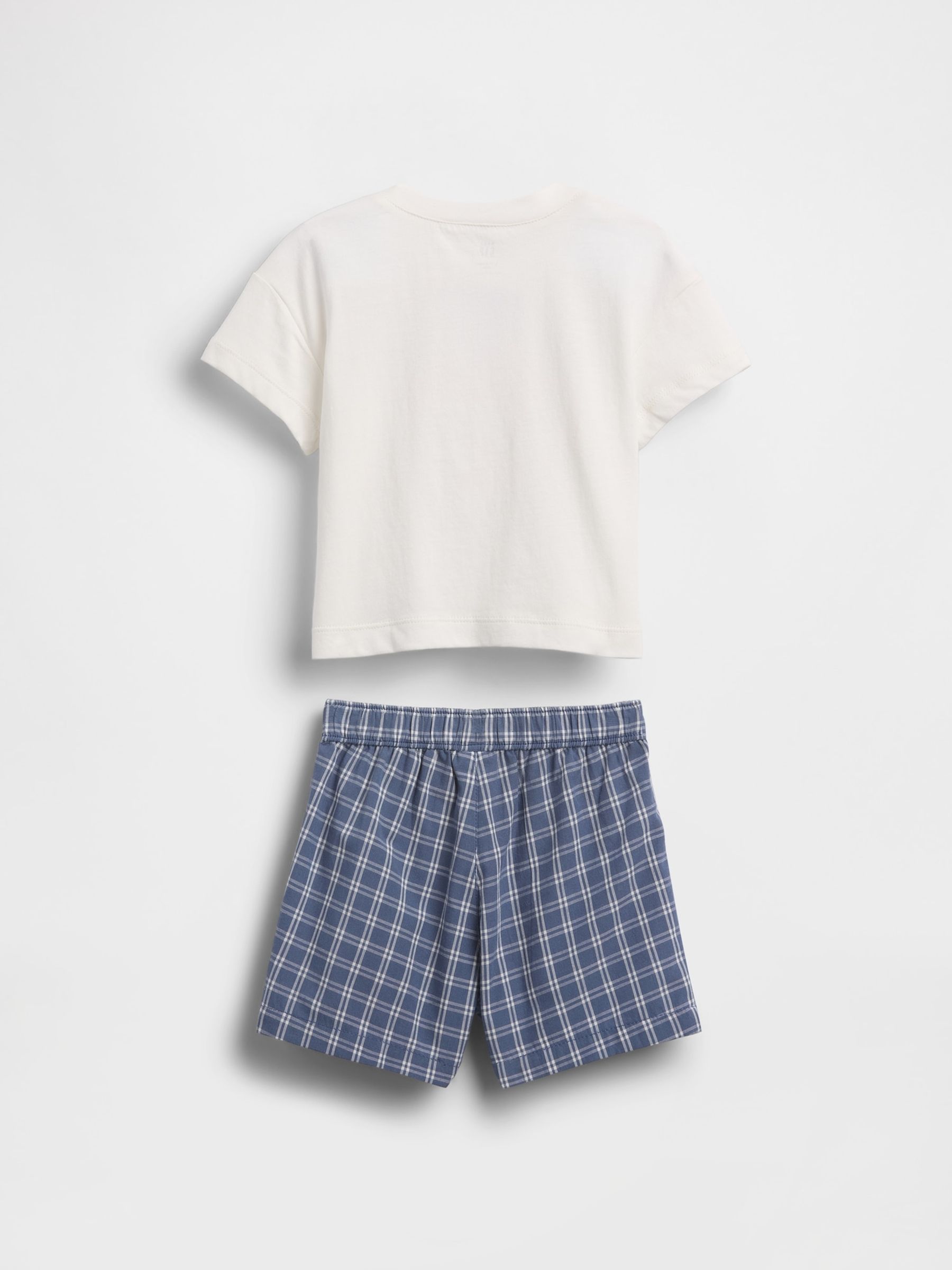 White/Blue Lobster Graphic T-Shirt and Check Short Set - Image 2 of 2