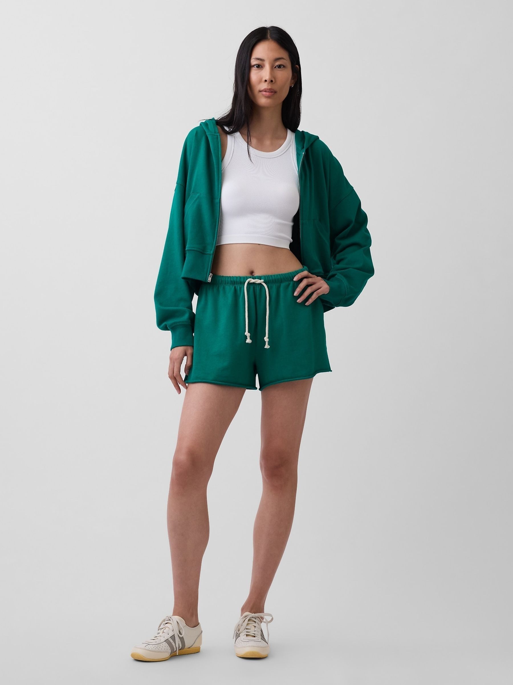 Green 3.5 inch VintageSoft Terry Relaxed Sweat Shorts - Image 3 of 4