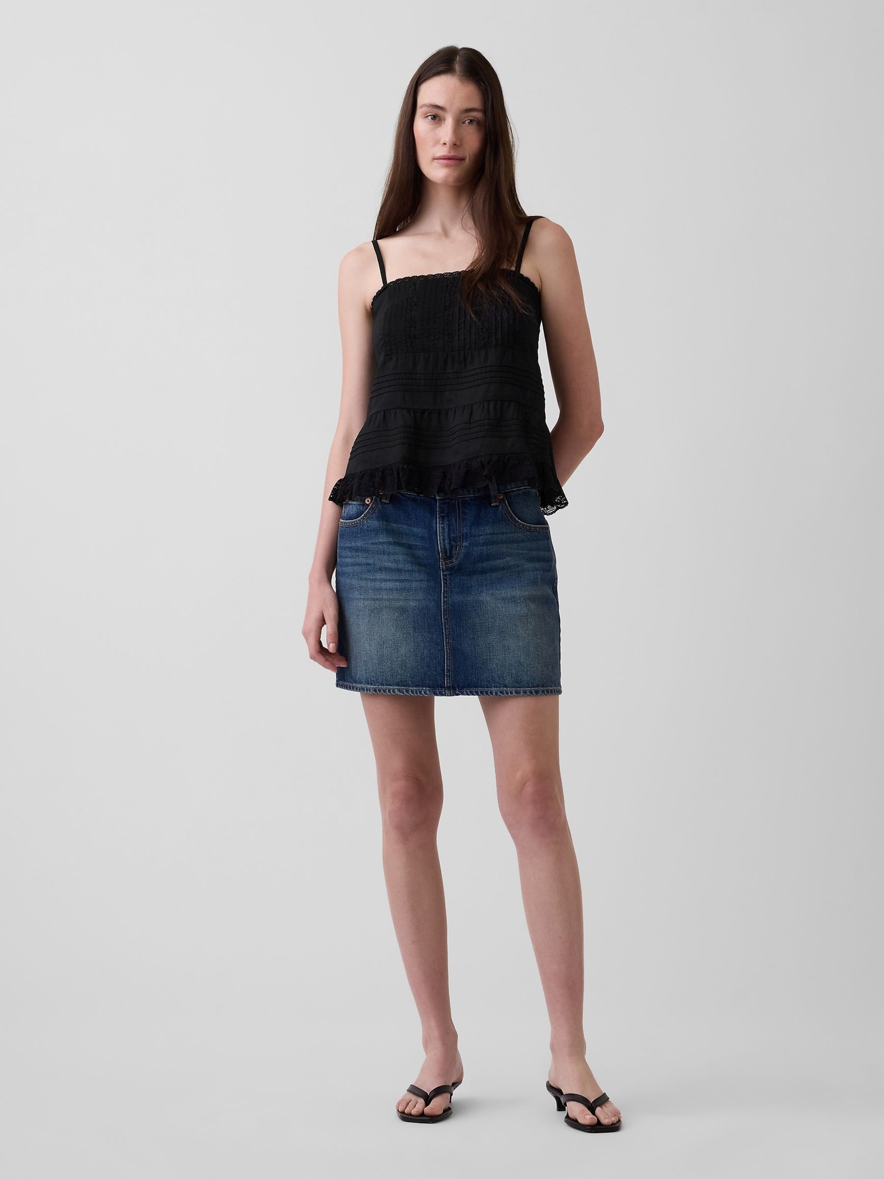 Black Lace-Trim Cami - Image 3 of 4