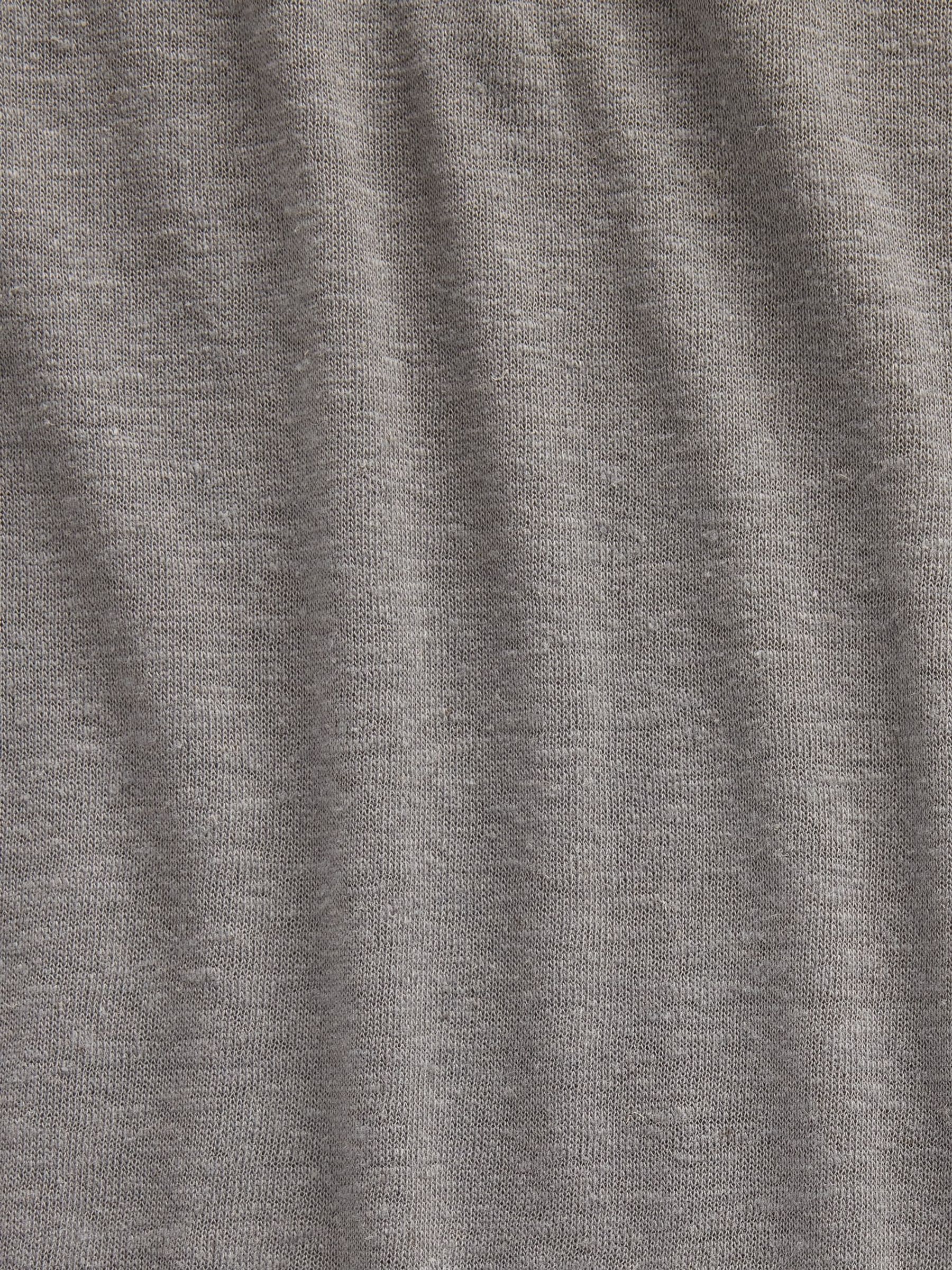 Grey Linen-Blend Relaxed Short Sleeve T-Shirt - Image 4 of 4