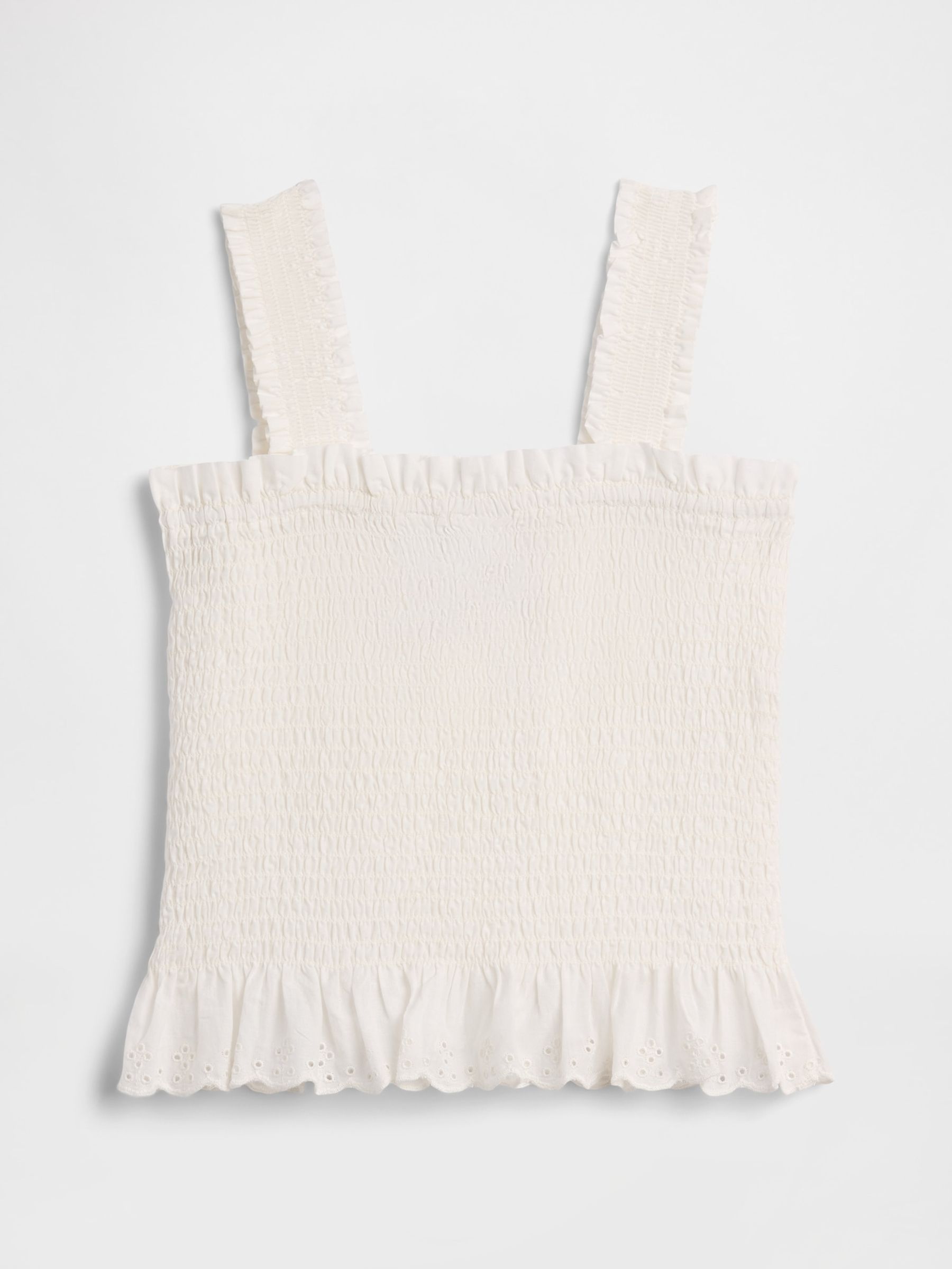White Smocked Peplum Top - Image 1 of 3