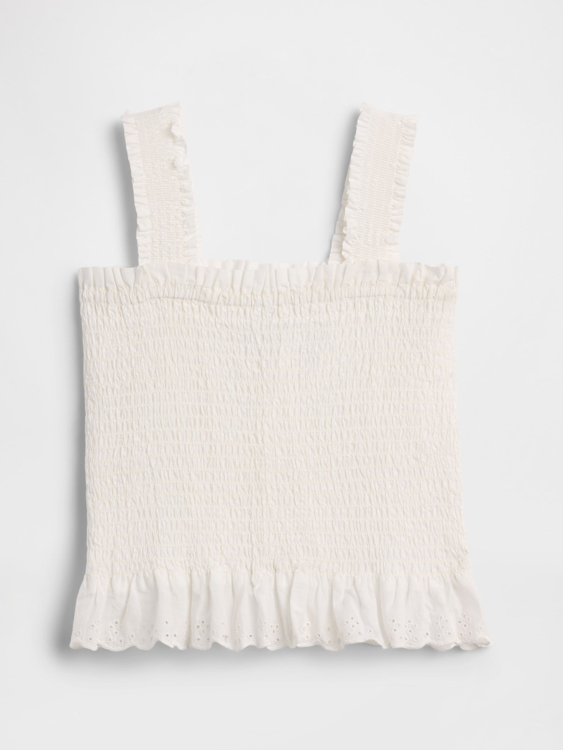 White Smocked Peplum Top - Image 2 of 3