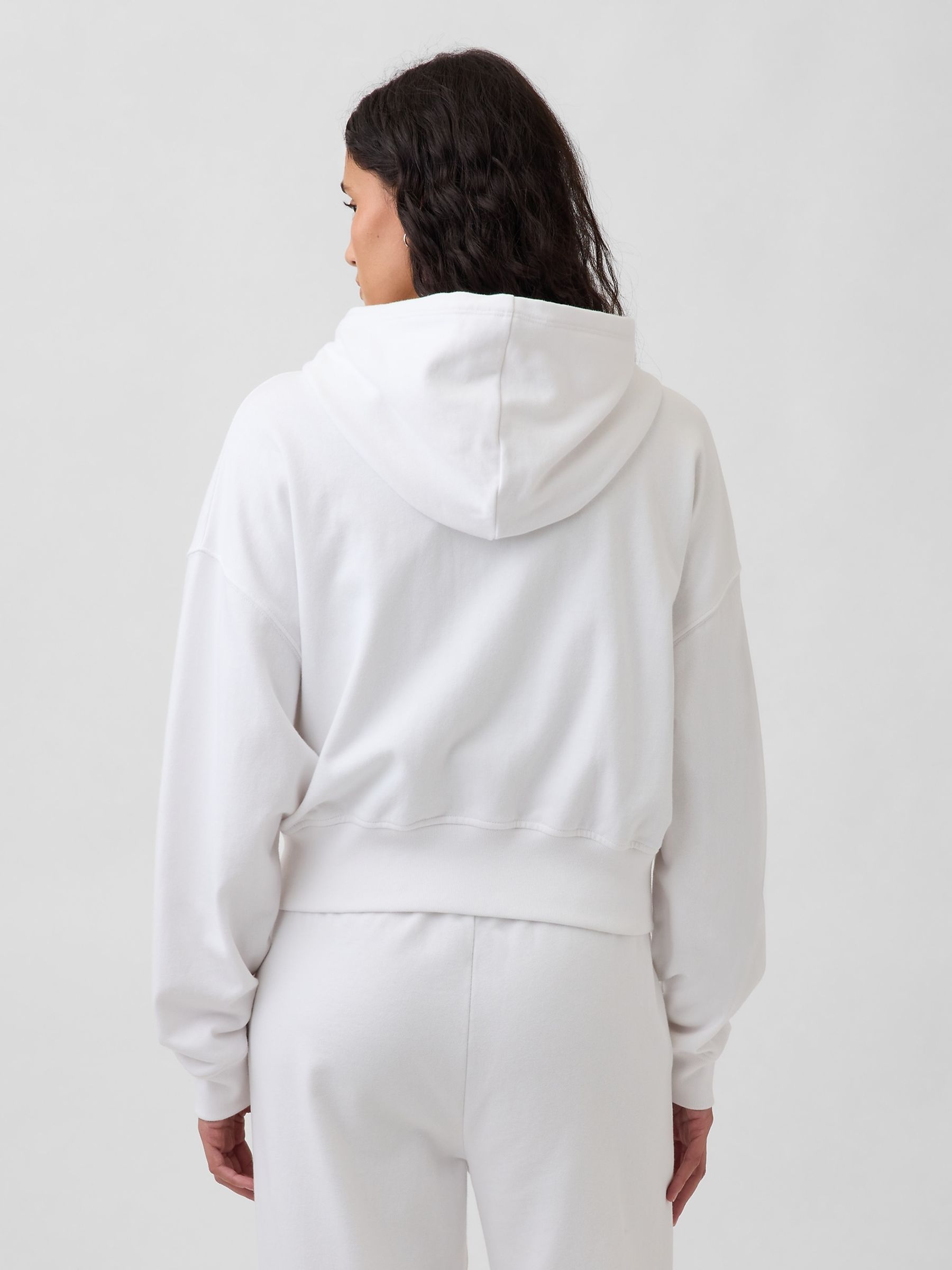 White VintageSoft Terry Zip Hoodie - Image 2 of 4