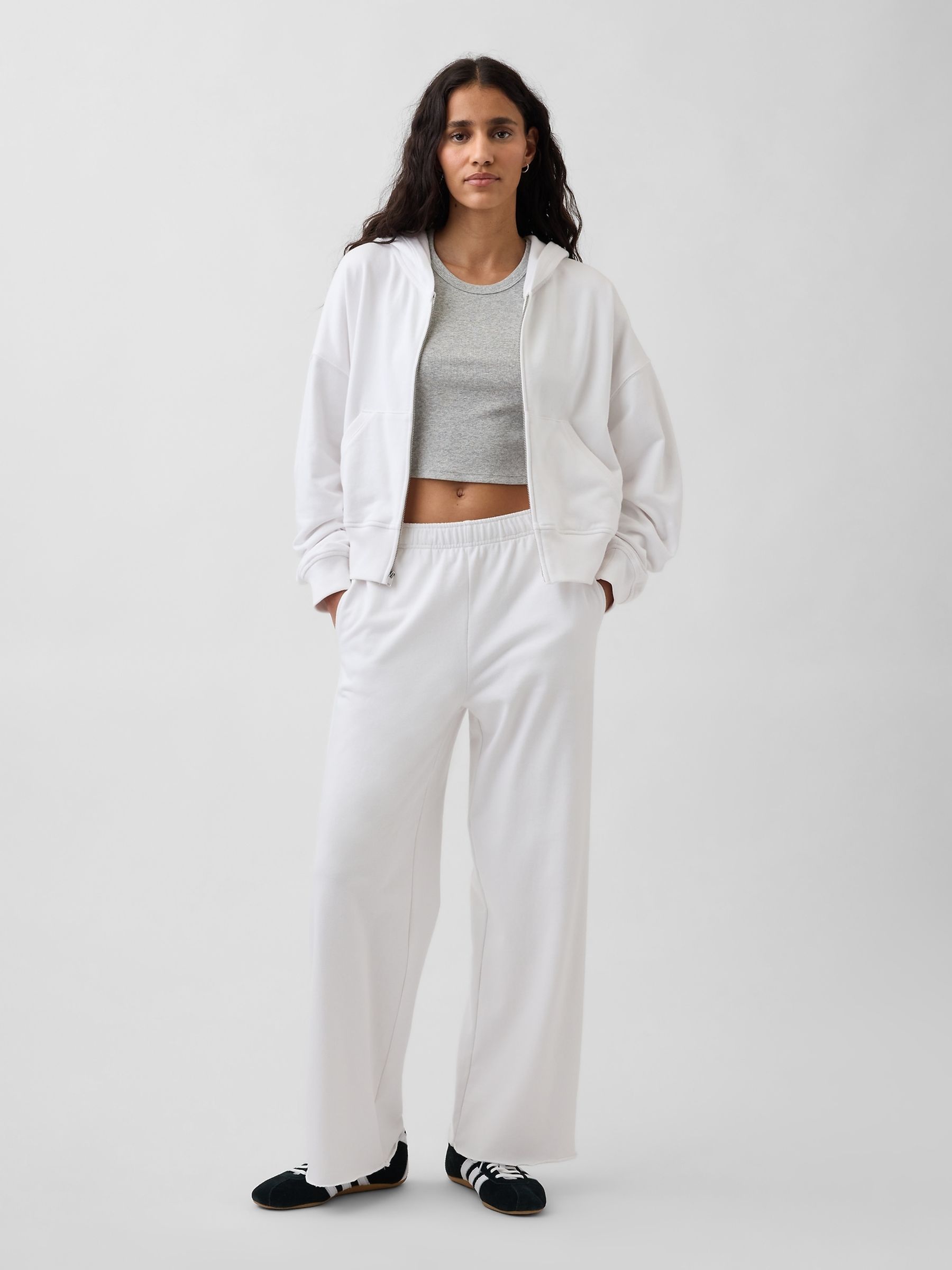 White VintageSoft Terry Zip Hoodie - Image 3 of 4