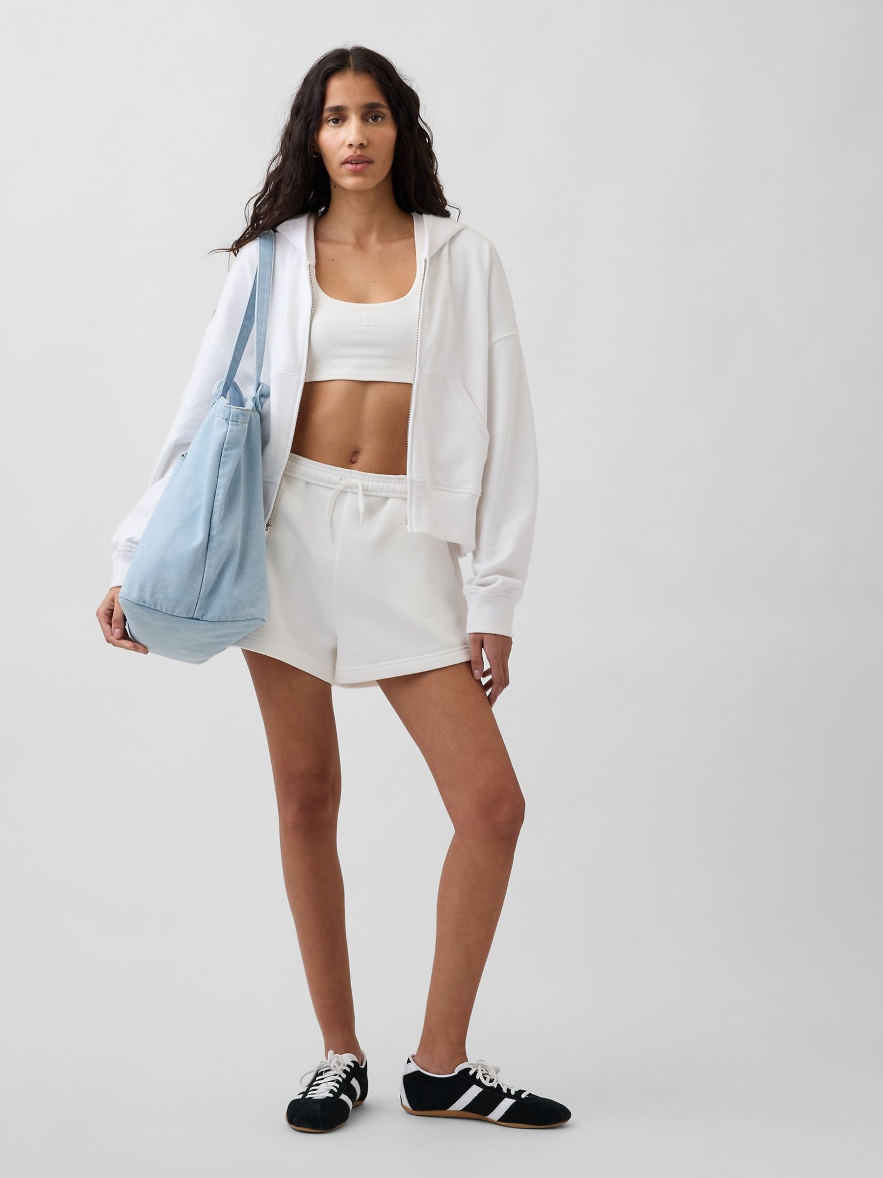 White VintageSoft Terry Zip Hoodie - Image 4 of 4
