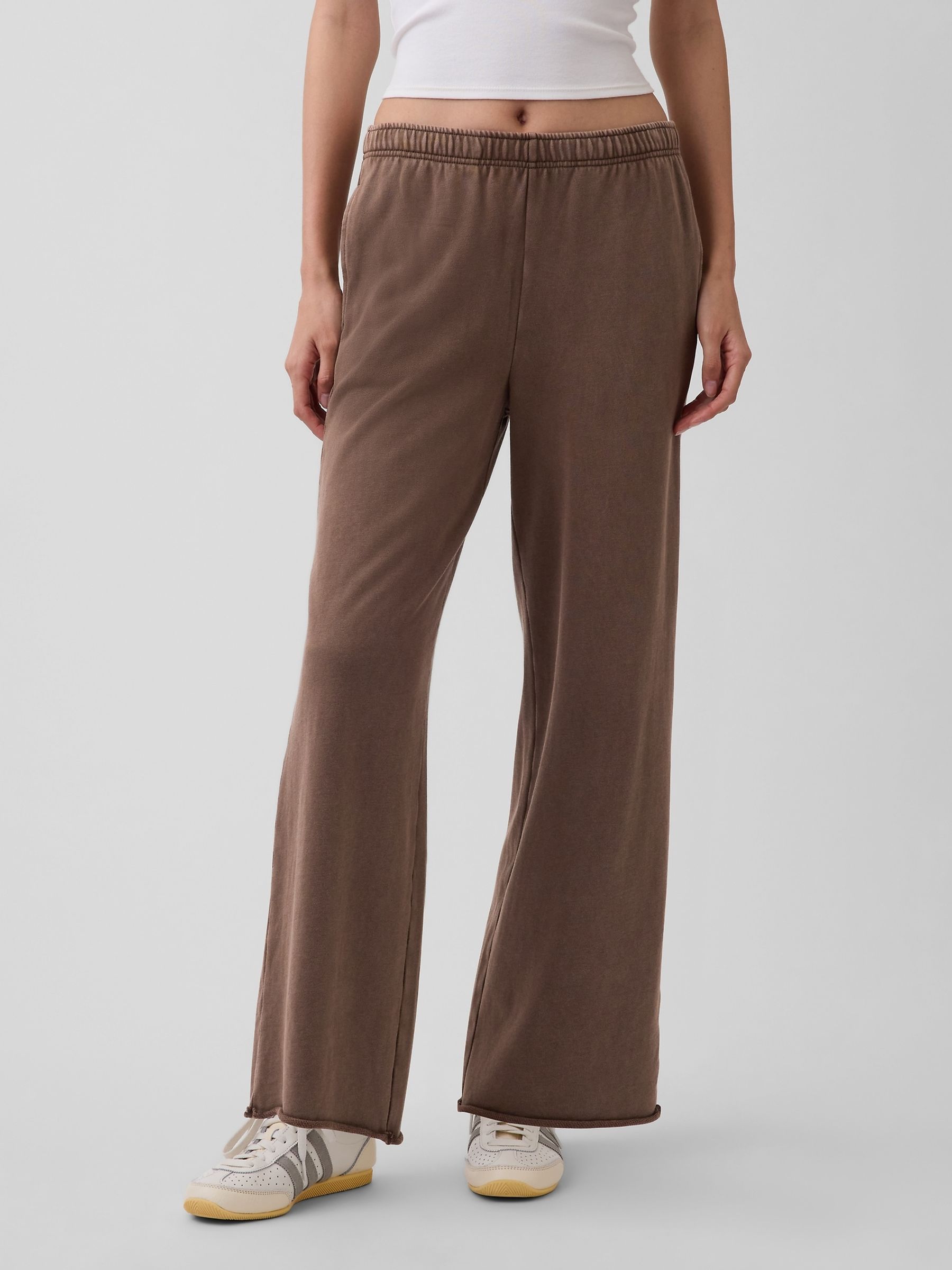 Brown VintageSoft Terry Wide-Leg Joggers - Image 1 of 5