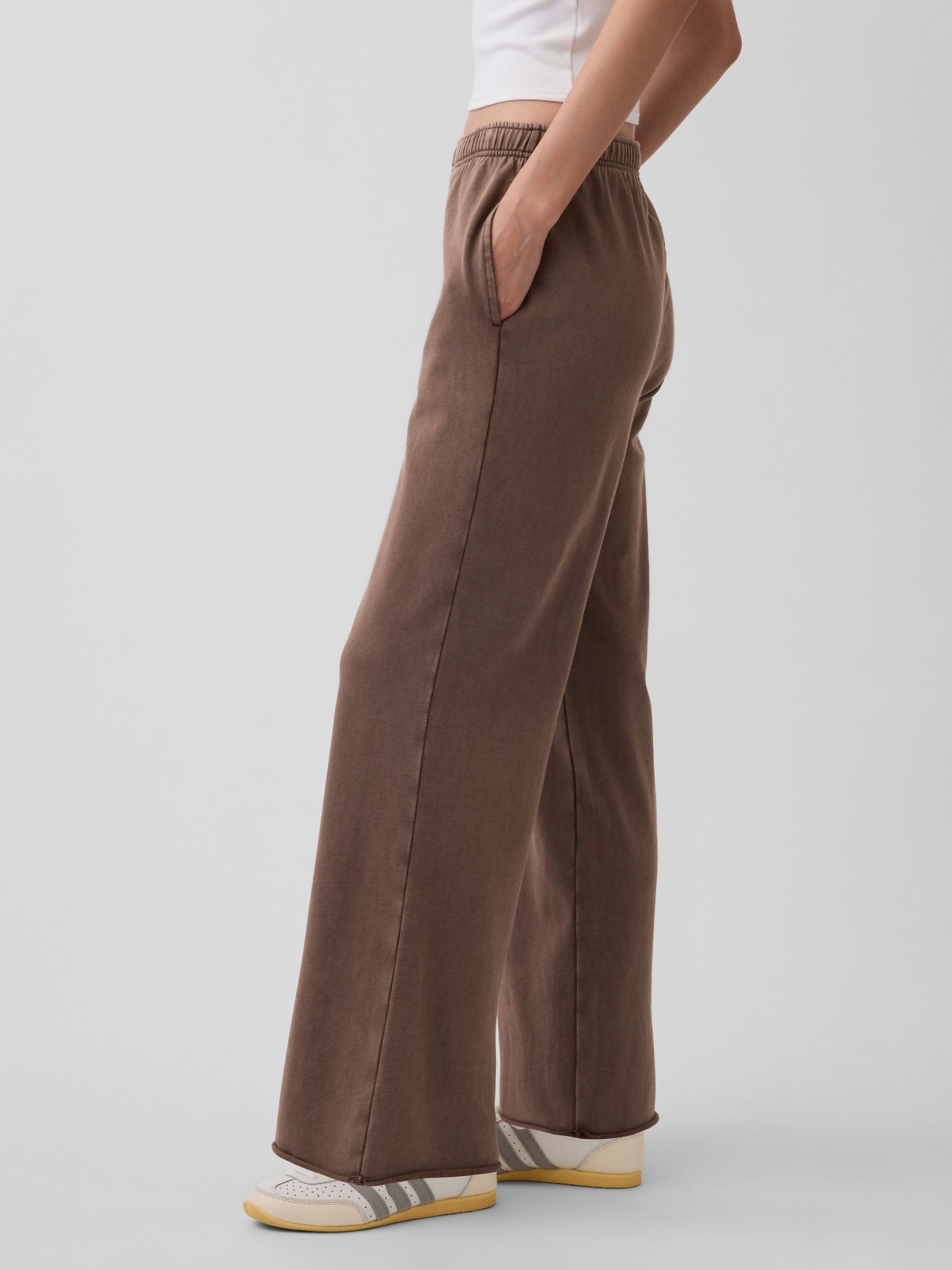 Brown VintageSoft Terry Wide-Leg Joggers - Image 4 of 5