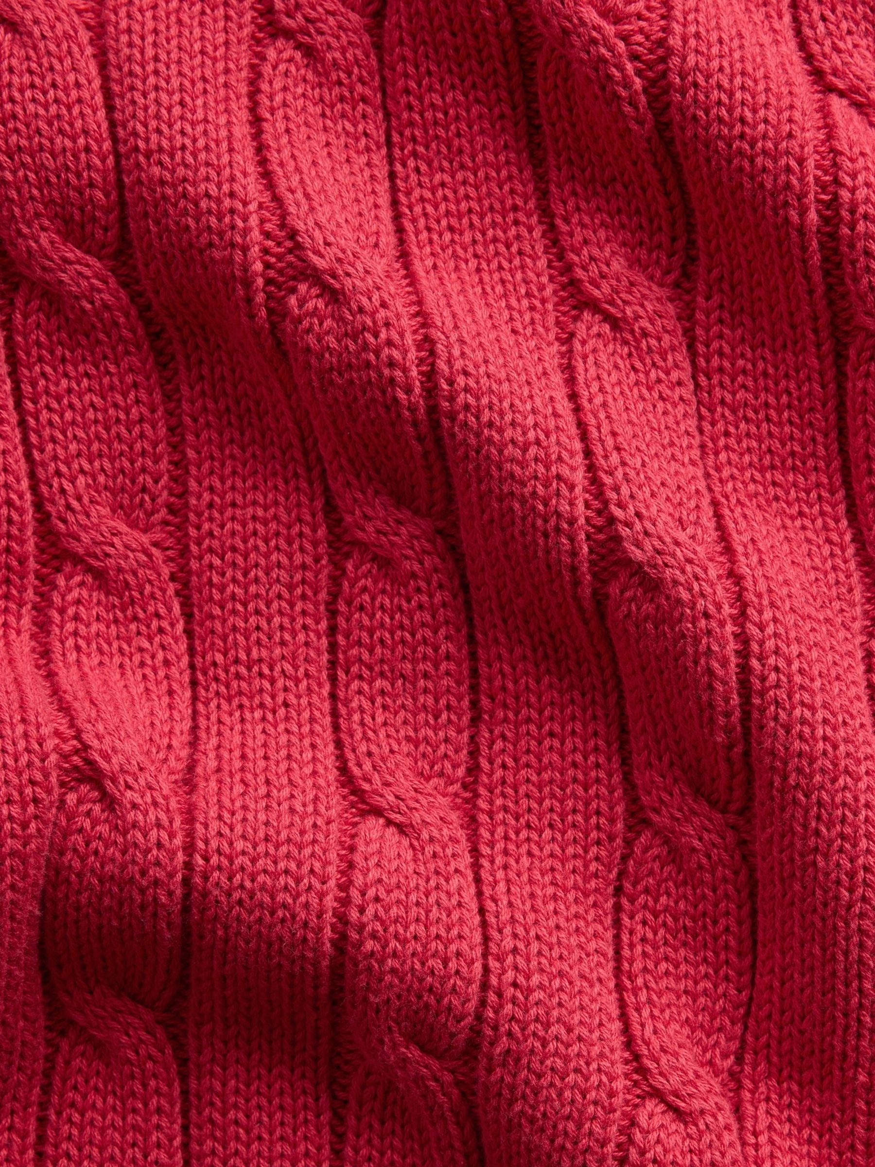 Red Cable-Knit Zip Cardigan - Image 4 of 4