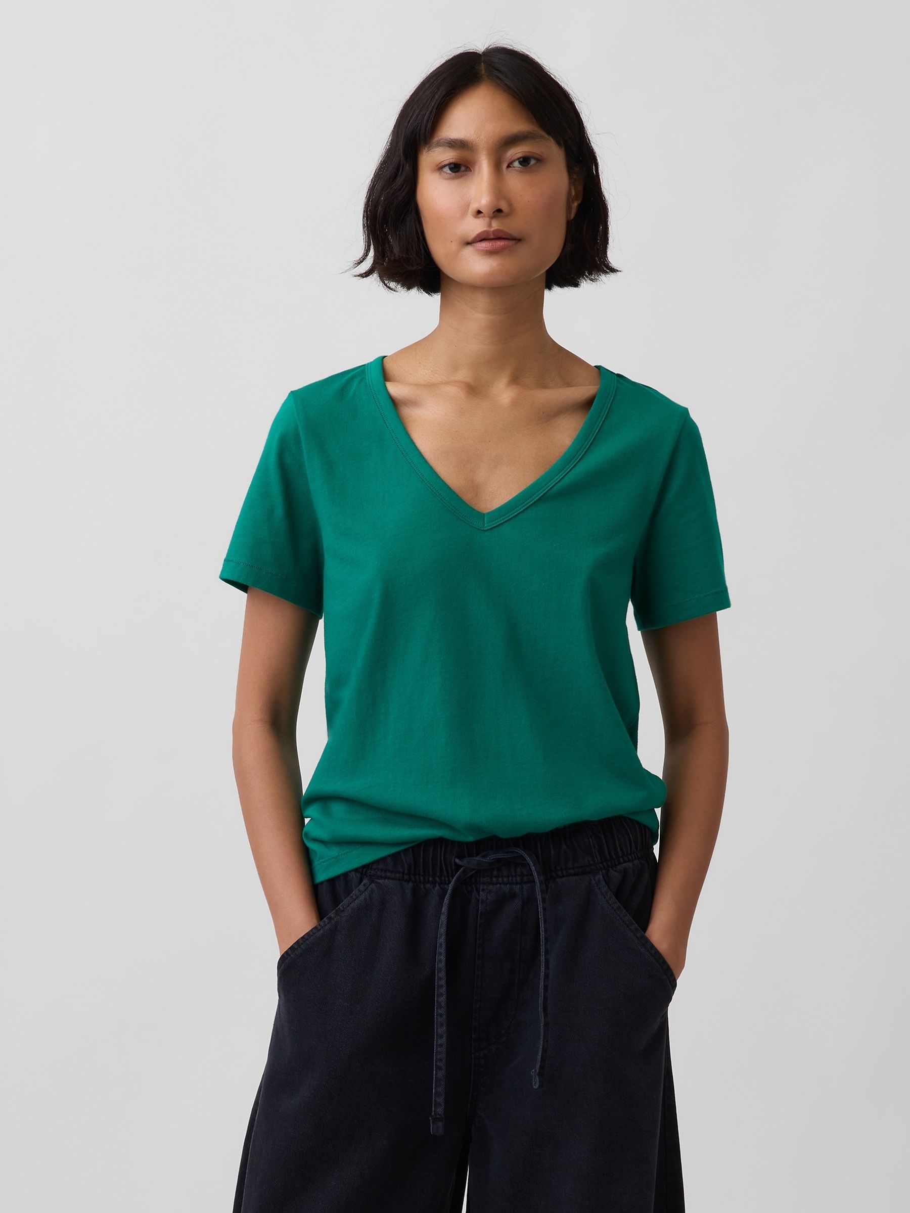 Forrest Green Vintage Soft V-Neck Short Sleeve T-Shirt - Image 1 of 4