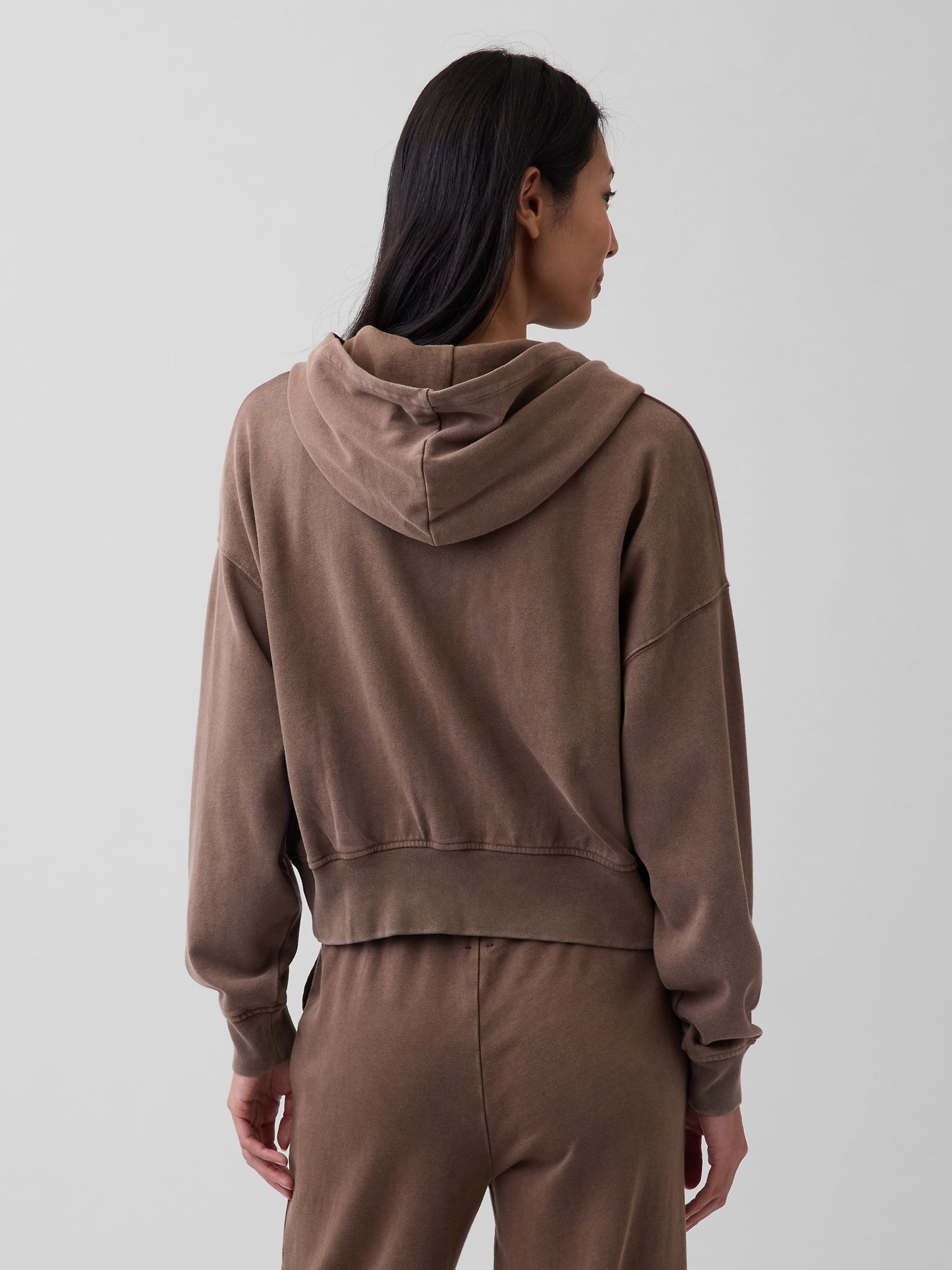 Brown VintageSoft Terry Zip Hoodie - Image 2 of 5