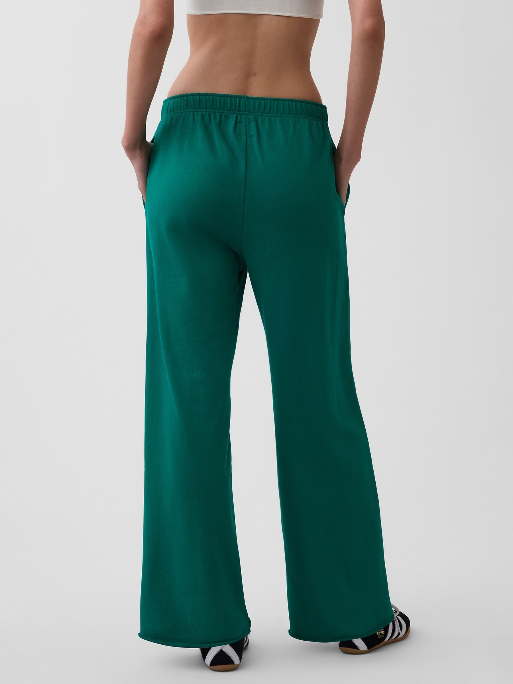 Green VintageSoft Terry Wide-Leg Joggers - Image 2 of 5