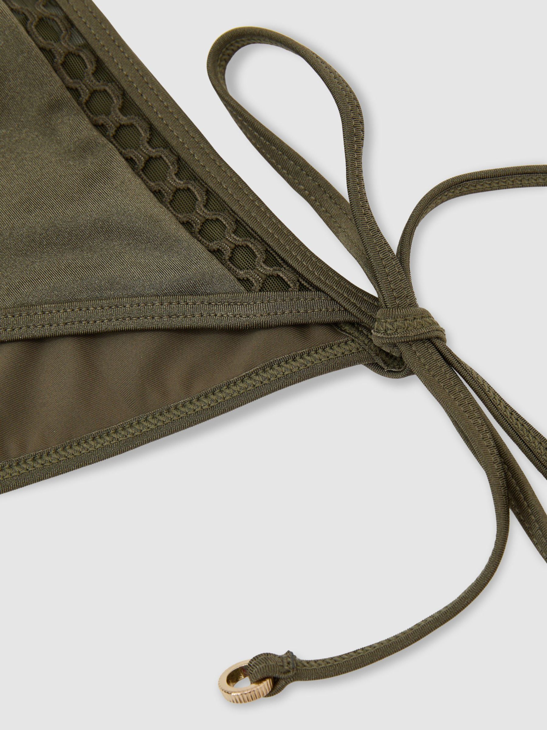 Shimmer Side-Tie Bikini Bottoms in Khaki Green - Image 7 of 7