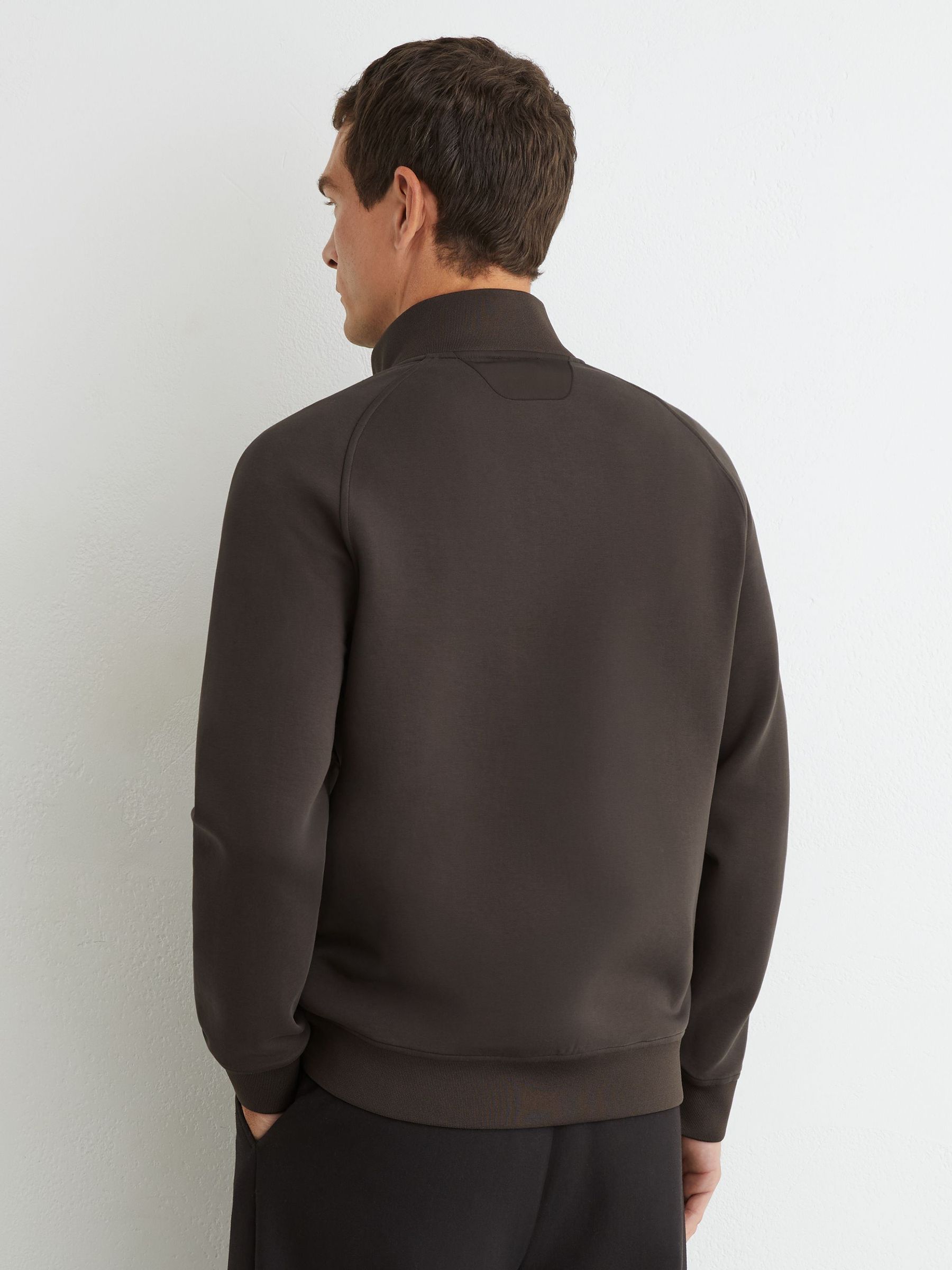 Hybrid Quilted And Interlock Zip Jacket in Brown - Image 5 of 7