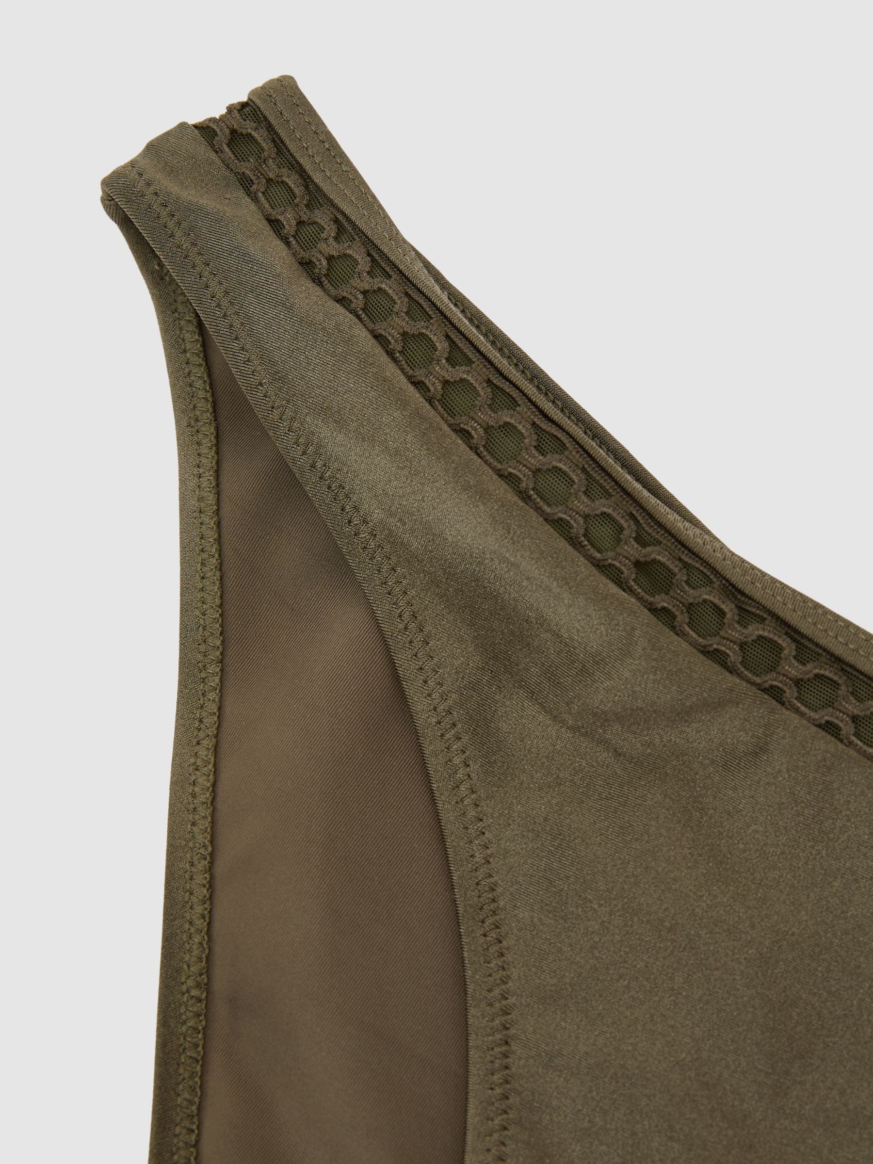Shimmer Fixed-Side Bikini Bottoms in Khaki Green - Image 7 of 7
