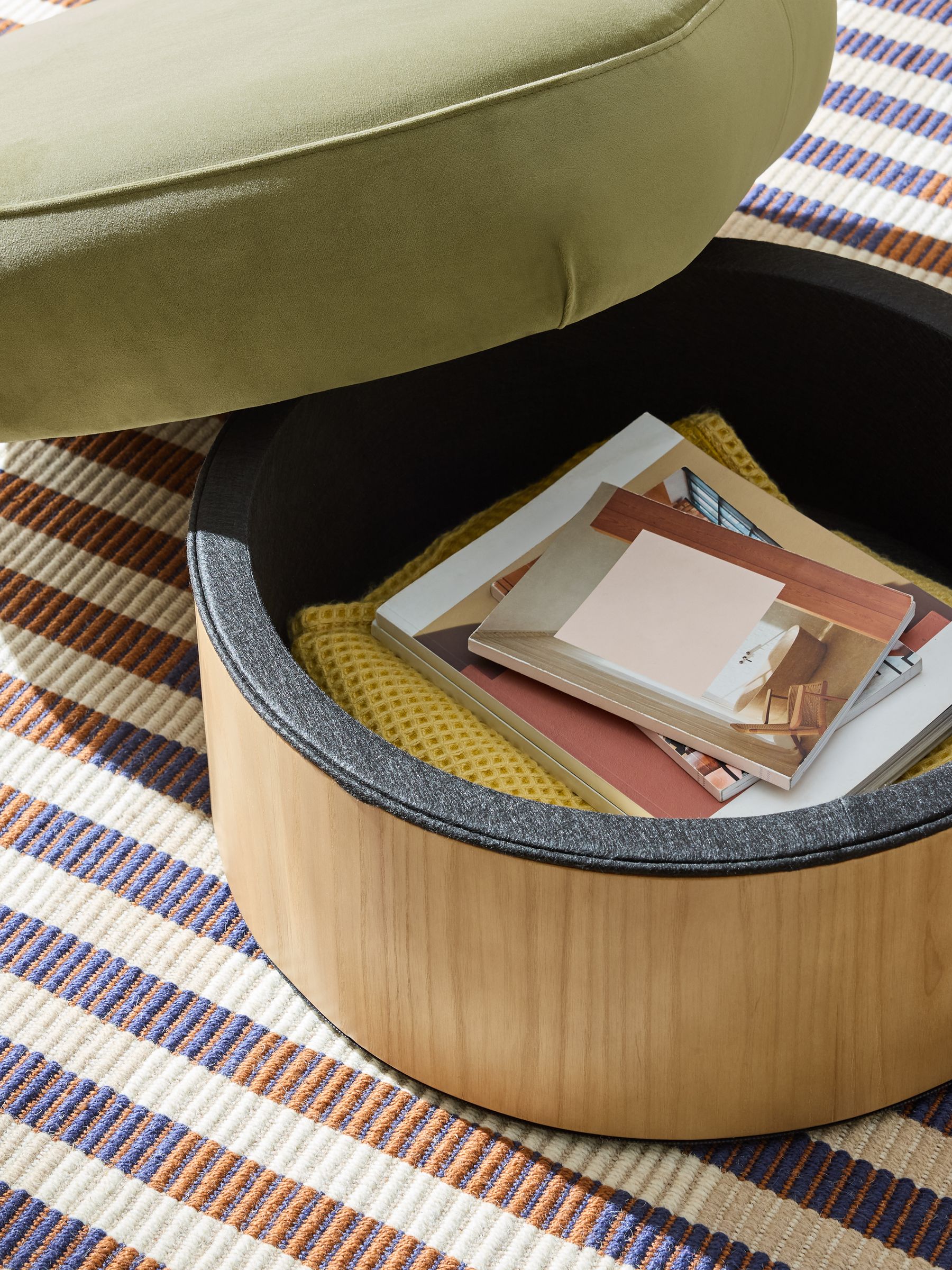 Novara Storage Footstool in Fern Green Velvet - Image 3 of 5