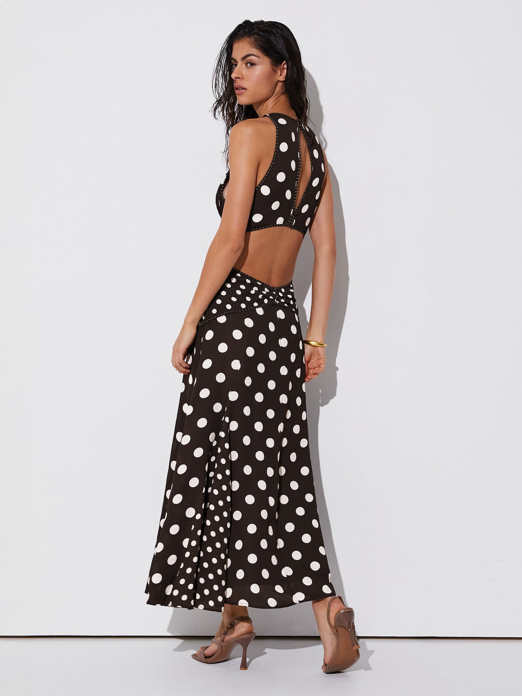 Dress in Chocolate Brown/Ivory - Image 3 of 7