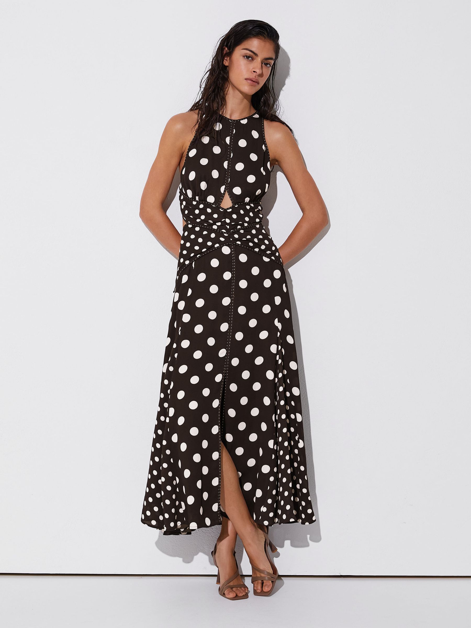 Dress in Chocolate Brown/Ivory - Image 4 of 7