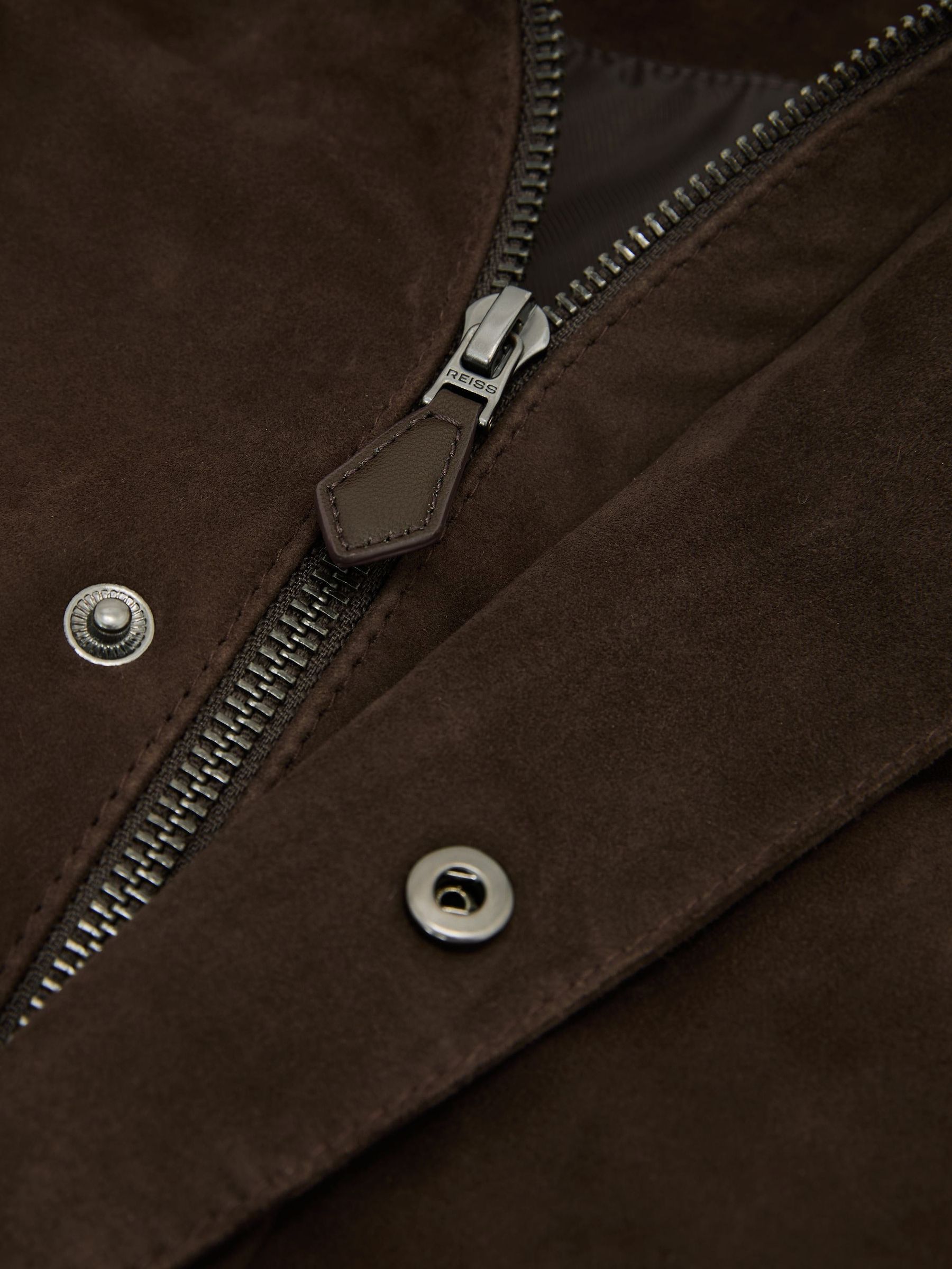 Suede Twin-Pocket Jacket in Dark Brown - Image 9 of 9