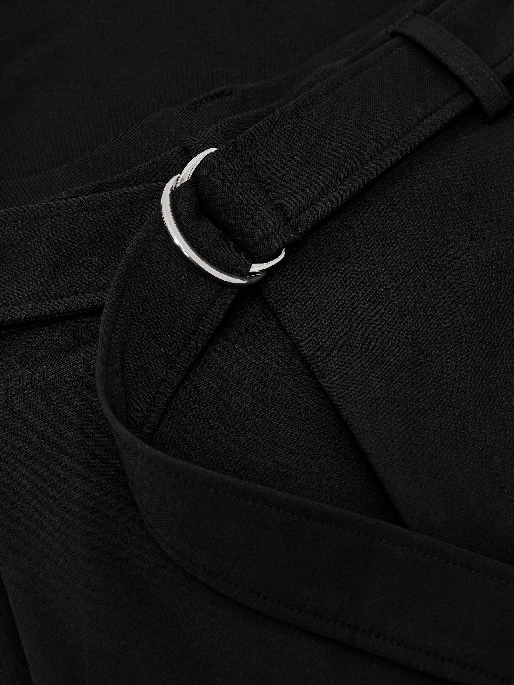 Belted Relaxed-Fit Pleated Trousers in Black - Image 7 of 7