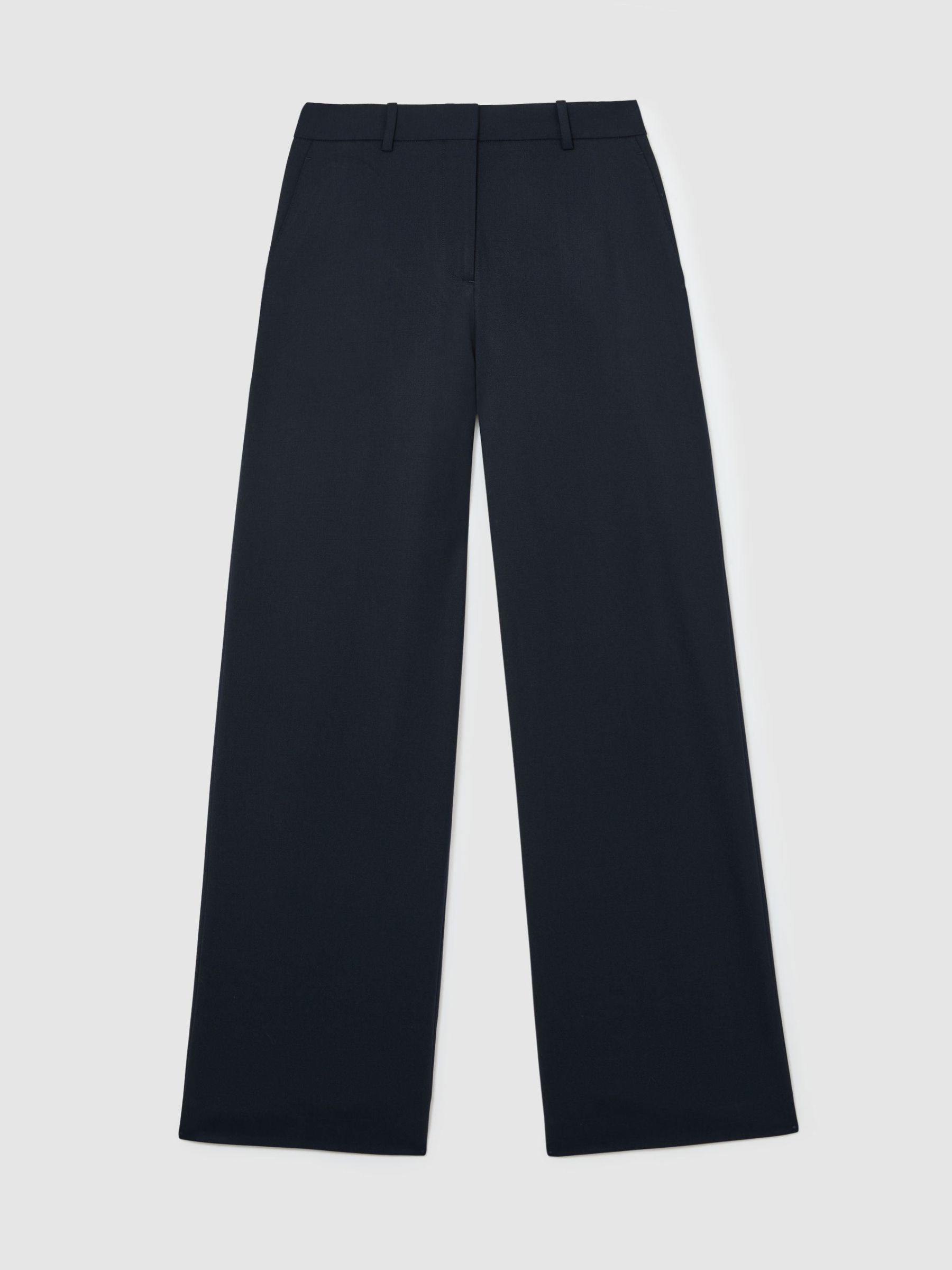 Tall Wool-Blend Wide-Leg Suit Trousers in Navy - Image 2 of 7
