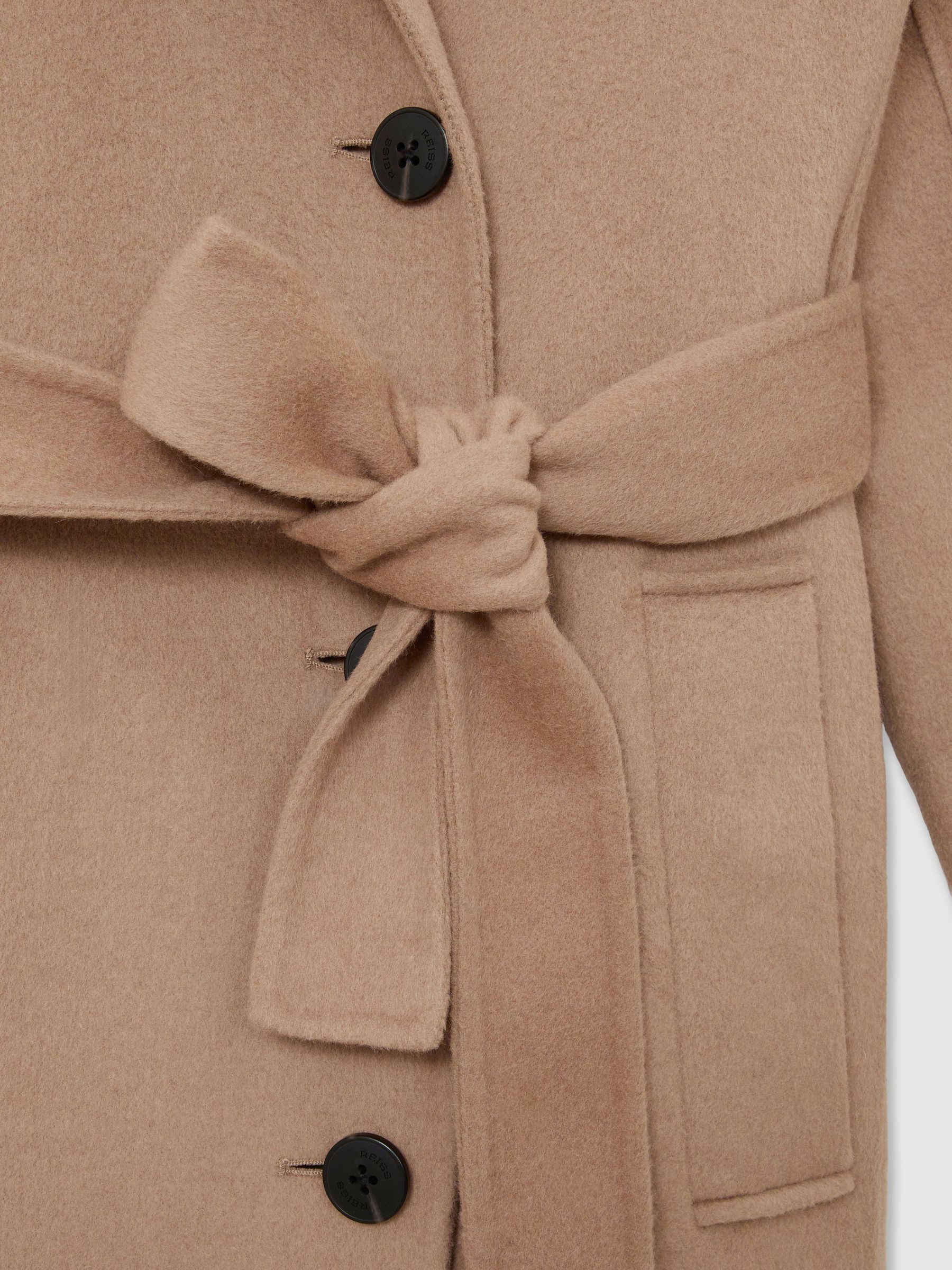 Wool-Blend Blindseam Double-Breasted Coat in Camel - Image 9 of 9