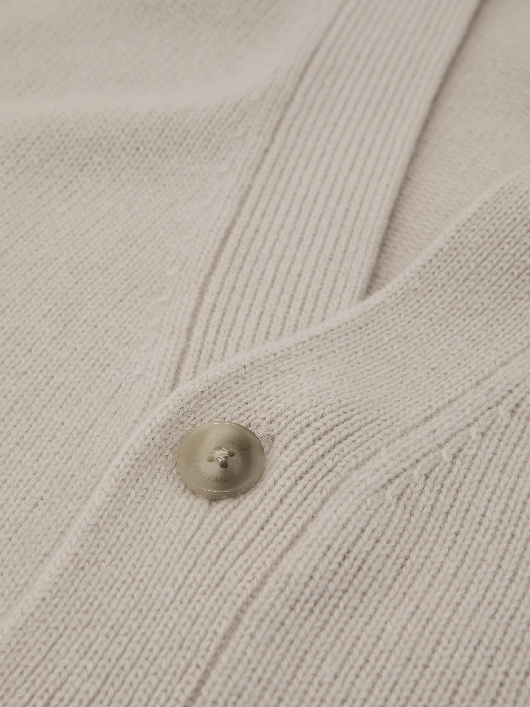 100% Cashmere V-Neck Cardigan in Parchment Grey - Image 7 of 7
