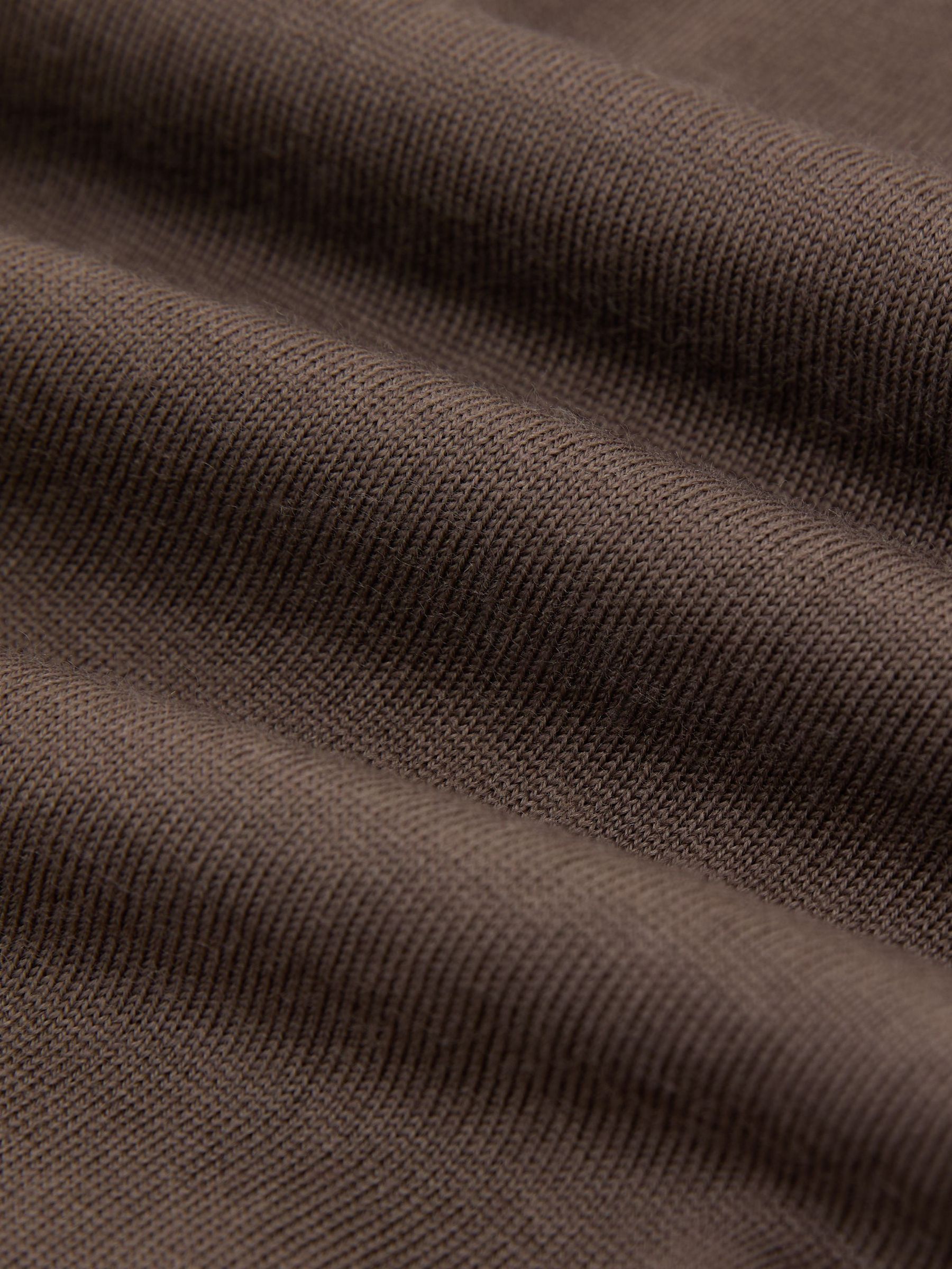 Merino Wool Roll-Neck Jumper in Ridge Brown - Image 7 of 7