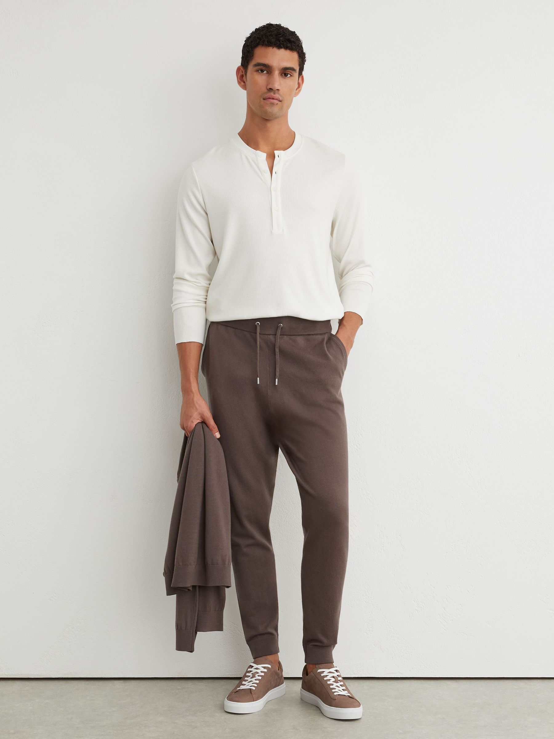 Merino Wool-Blend Cuffed Joggers in Ridge Brown - Image 1 of 6 Merino Wool-Blend Cuffed Joggers in Ridge Brown - Image 1 of 6