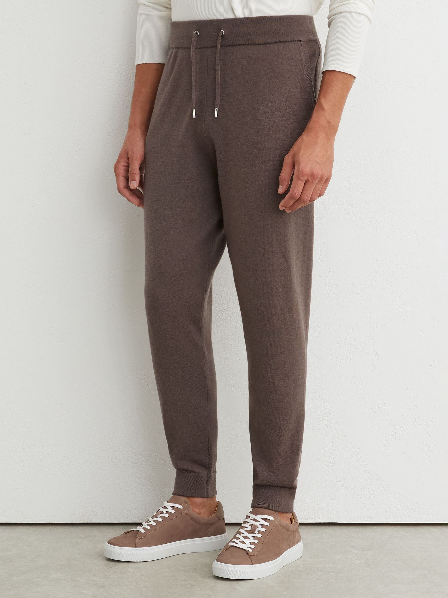 Merino Wool-Blend Cuffed Joggers in Ridge Brown - Image 3 of 6