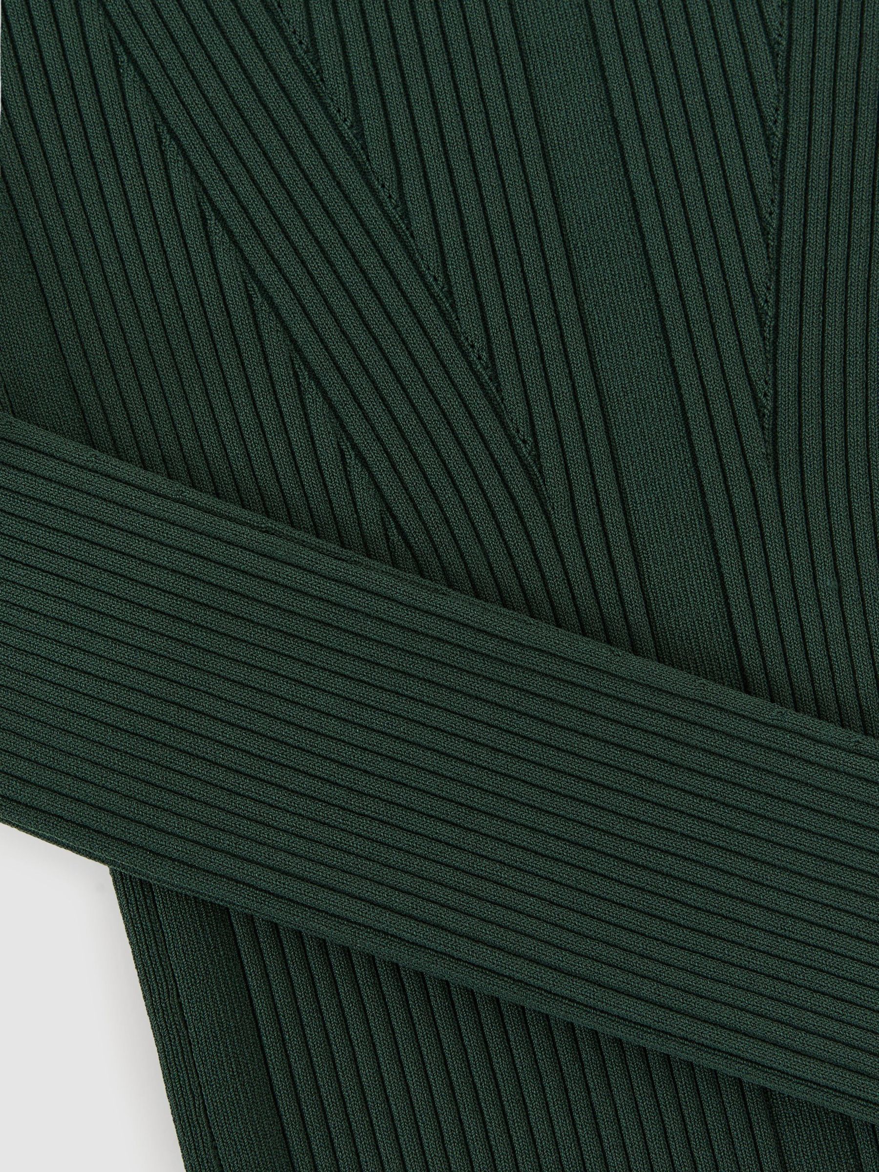 Rib-Knit Mock-Neck Jumper in Teal Green - Image 7 of 7