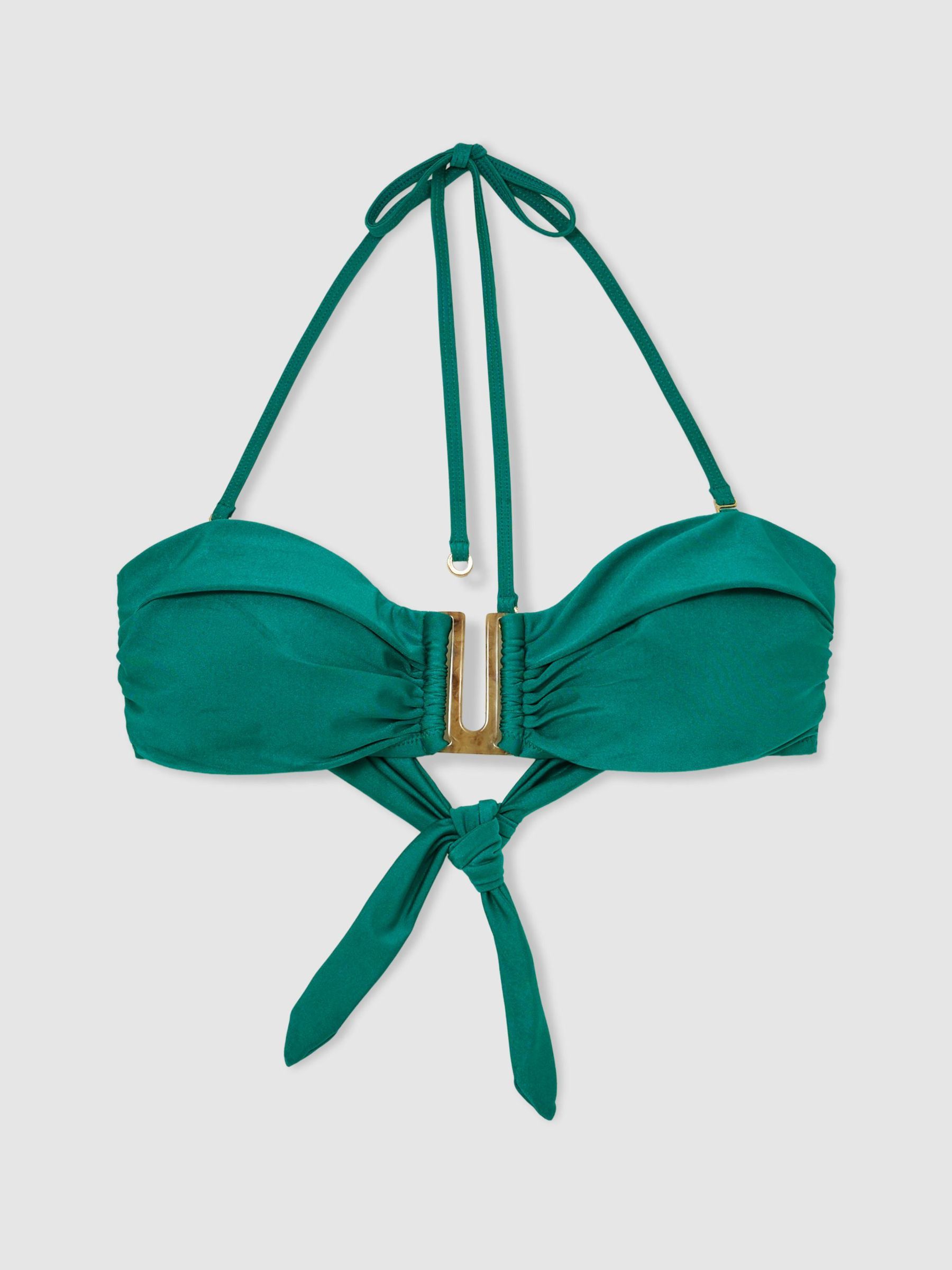 Removable-Strap Bandeau Bikini Top in Teal Blue - Image 2 of 7 Removable-Strap Bandeau Bikini Top in Teal Blue - Image 2 of 7