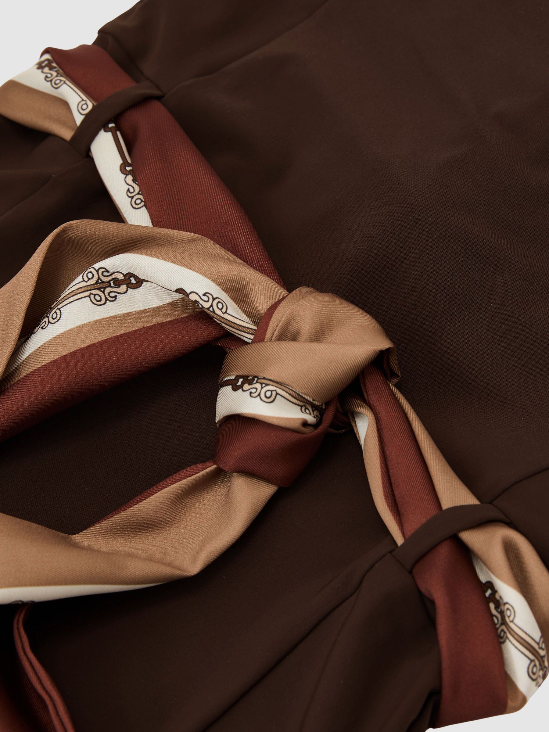Bandeau Scarf-Tie Swimsuit in Chocolate Brown - Image 7 of 7