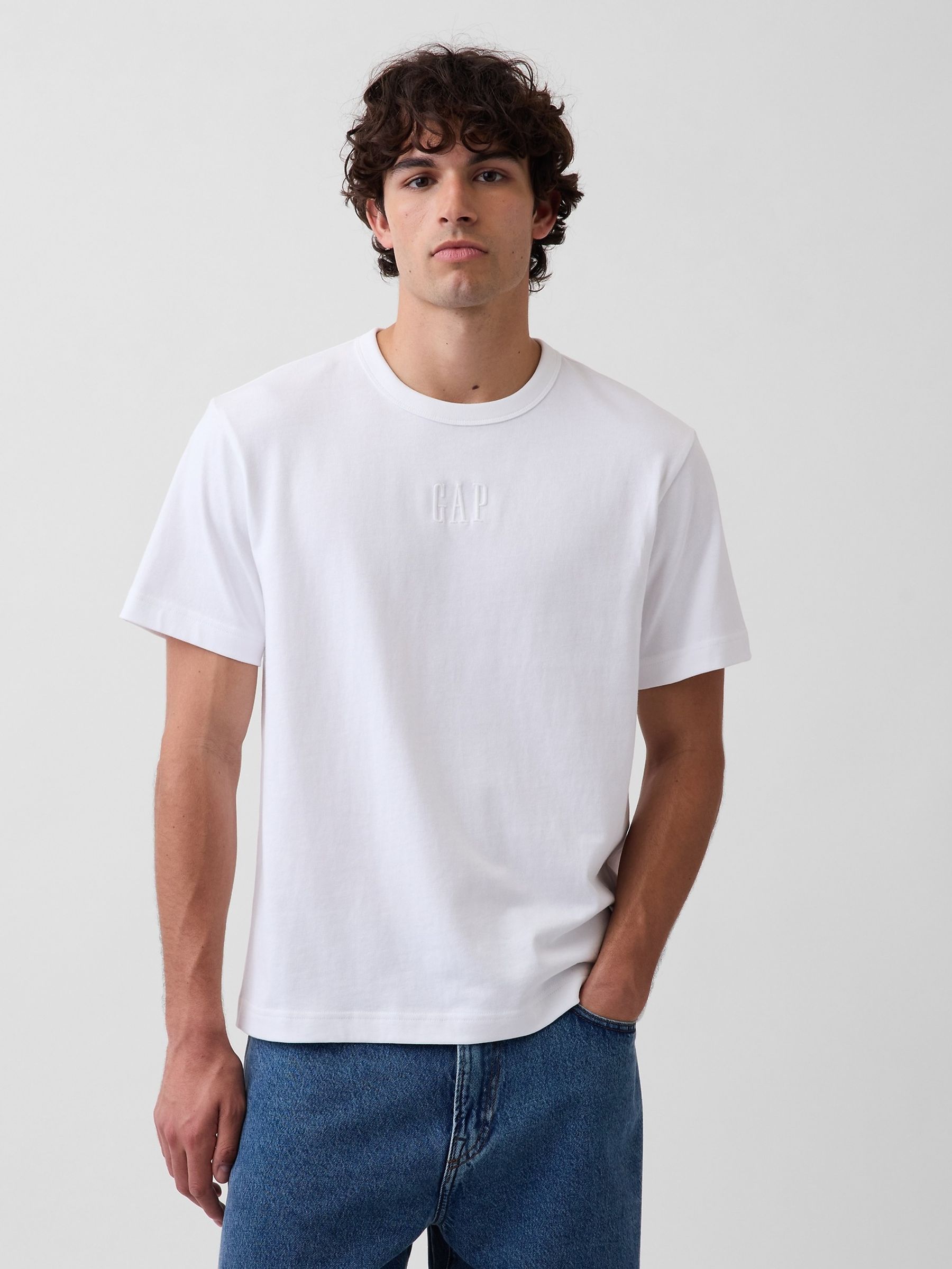 White Heavyweight Relaxed Logo Short Sleeve T-Shirt - Image 1 of 4