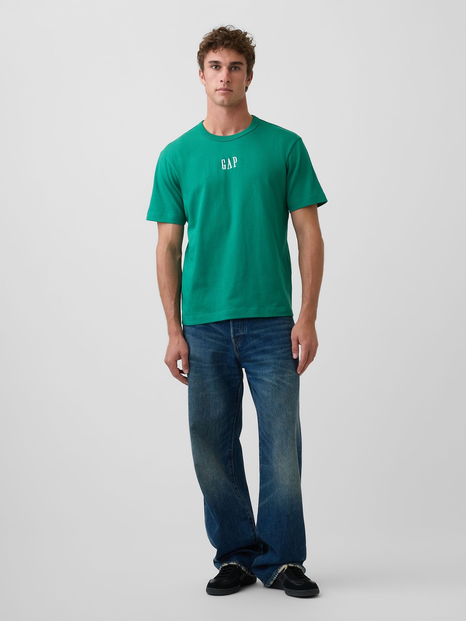 Green Heavyweight Relaxed Logo Short Sleeve T-Shirt - Image 3 of 4