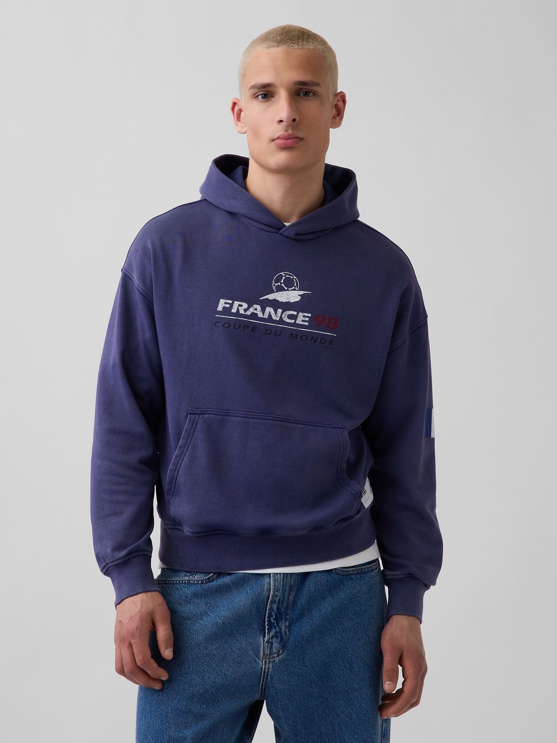 Navy France FIFA WORLD CUP™ Vintage Soft Oversized Hoodie - Image 1 of 5