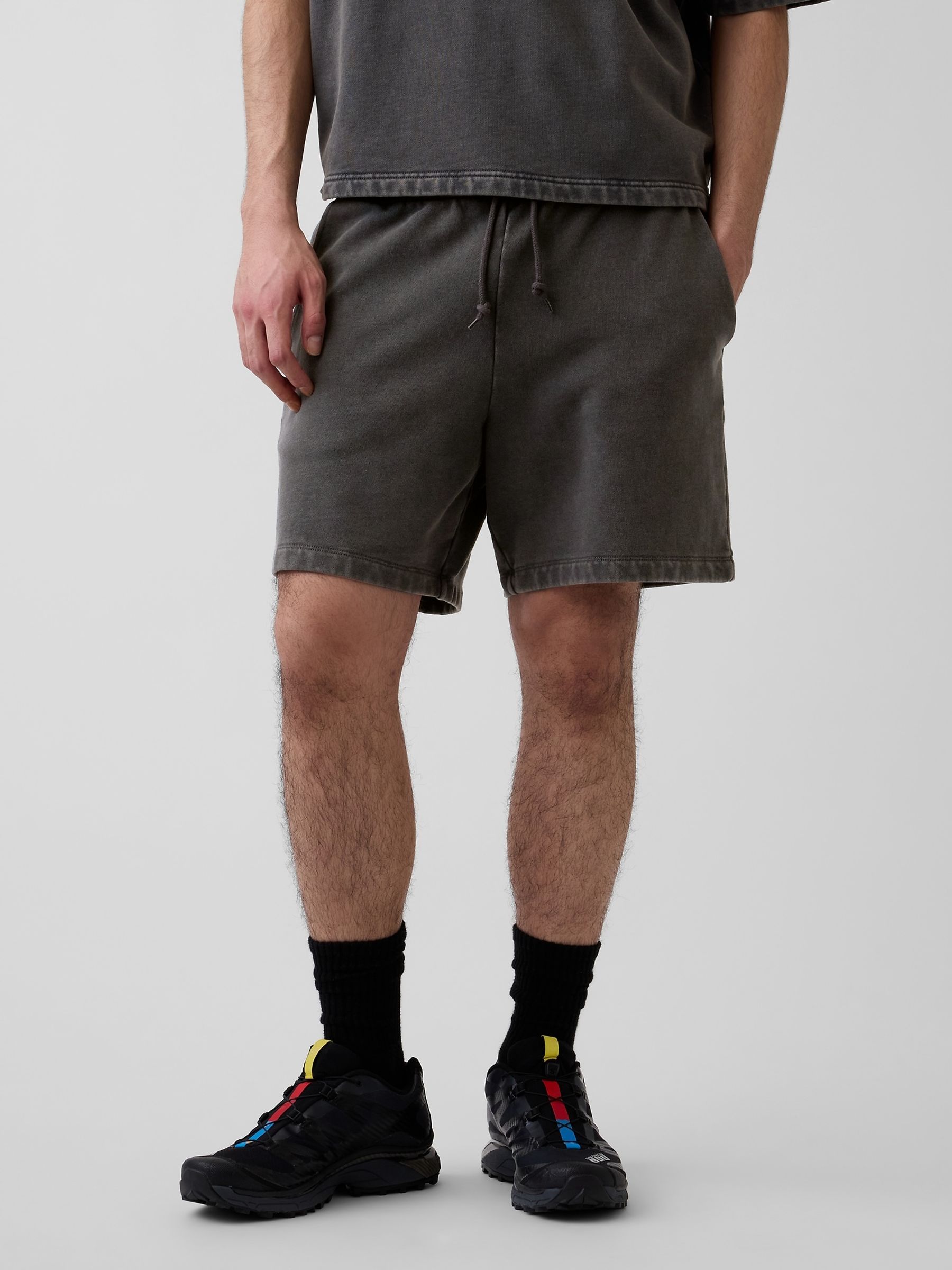 Black Heavyweight French Terry Sweat Shorts - Image 1 of 6