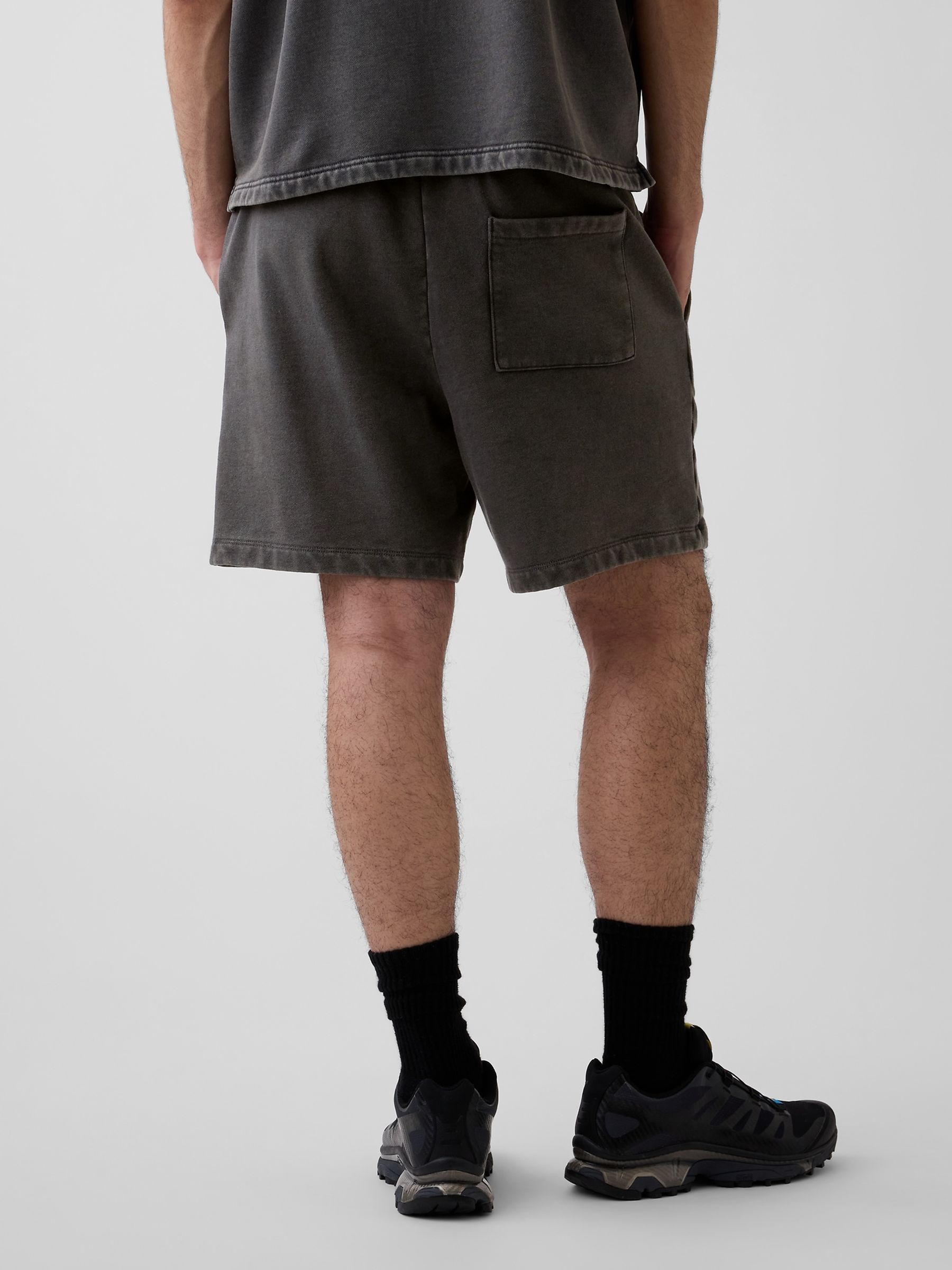 Black Heavyweight French Terry Sweat Shorts - Image 2 of 6