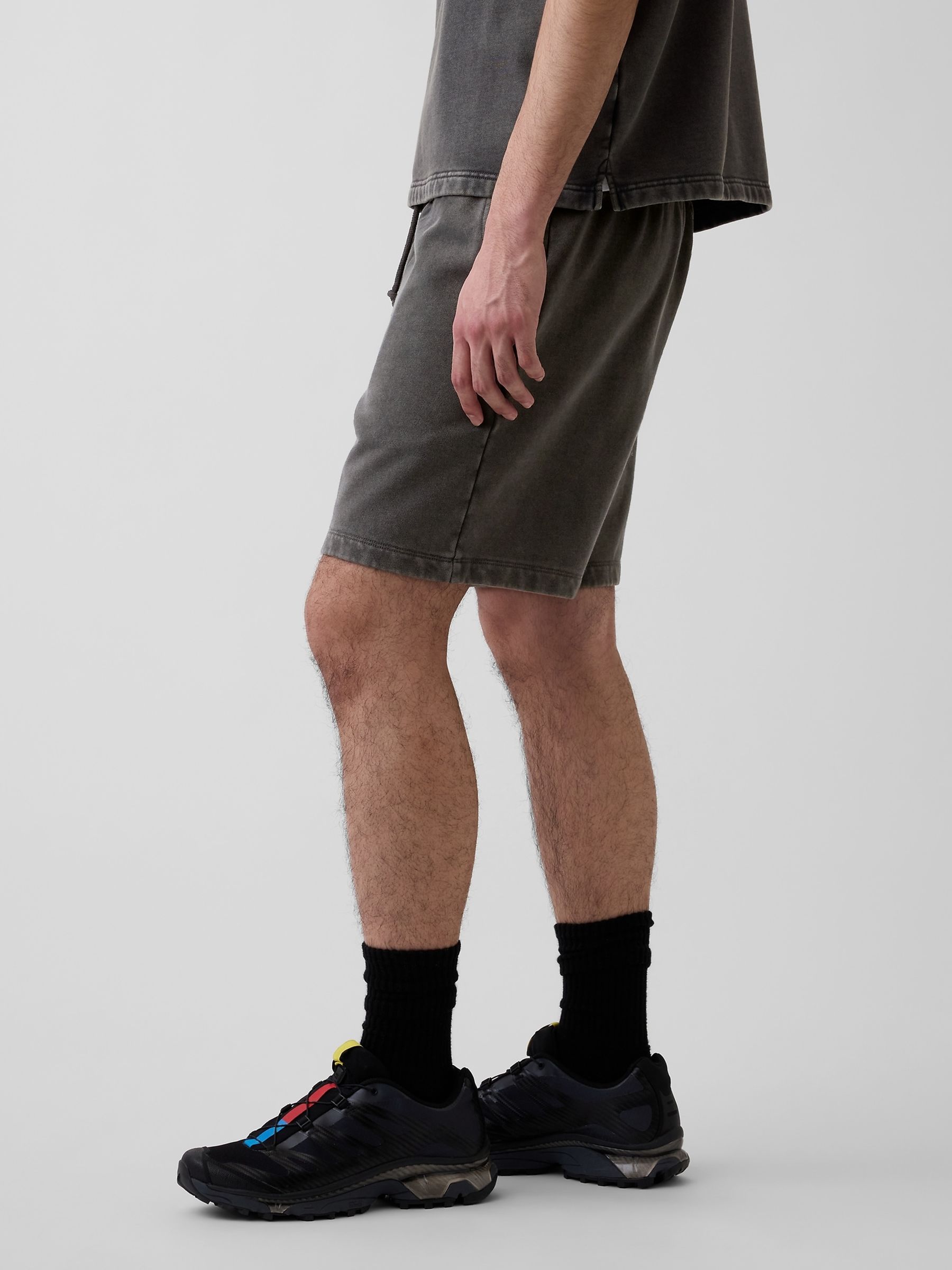 Black Heavyweight French Terry Sweat Shorts - Image 3 of 6