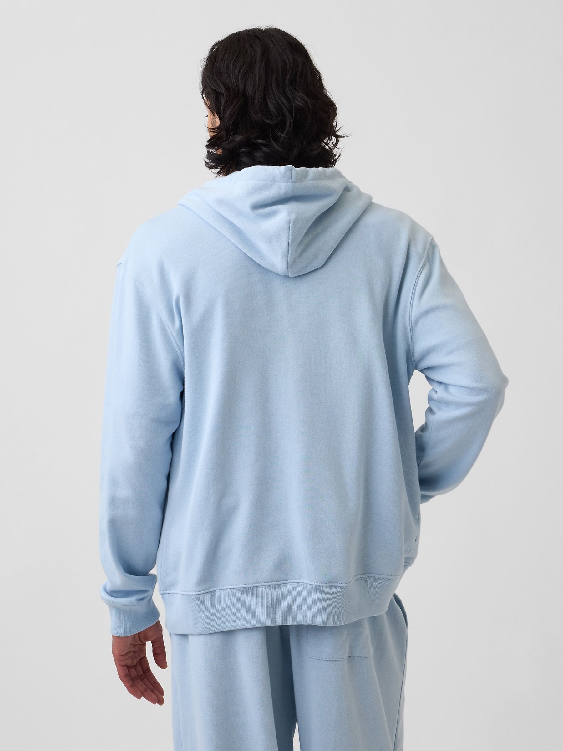 Blue French Terry Relaxed Gap 1969 Logo Zip Hoodie - Image 2 of 4