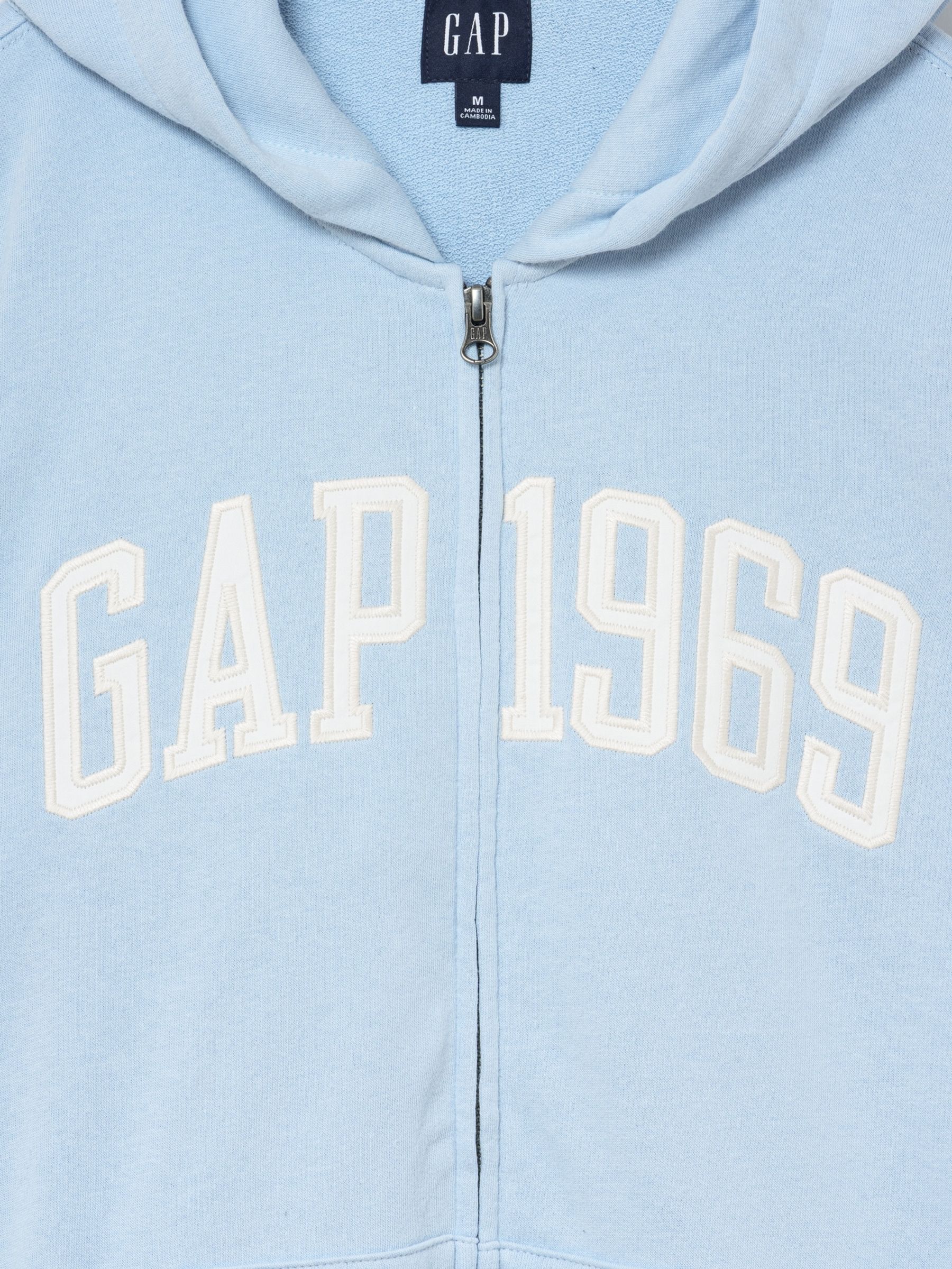 Blue French Terry Relaxed Gap 1969 Logo Zip Hoodie - Image 4 of 4