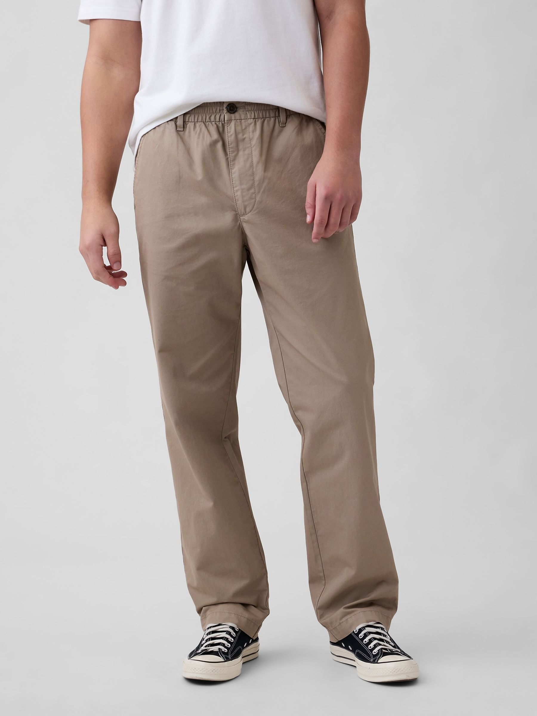 Beige Easy Relaxed Chinos - Image 1 of 6